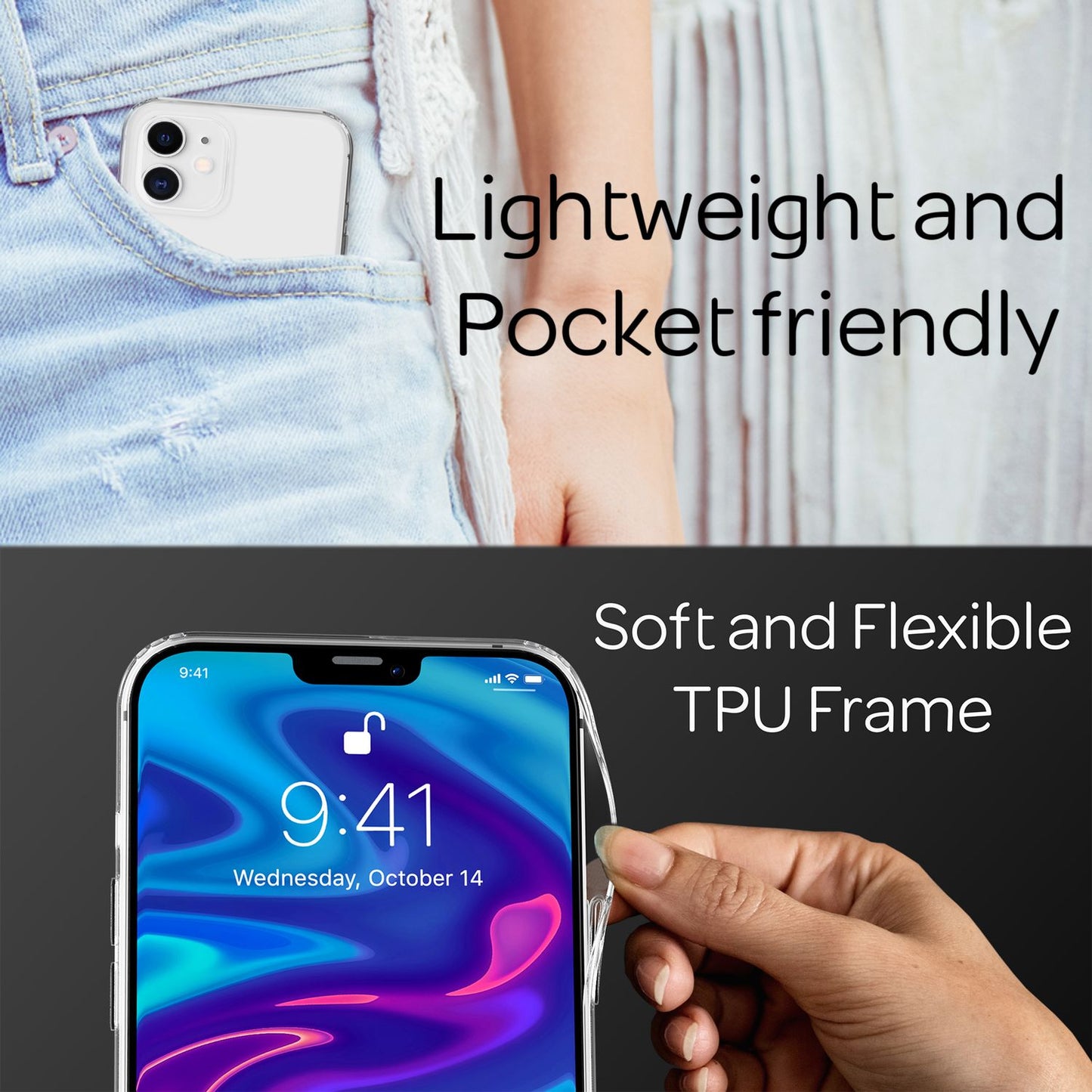 NALIA símahulstur fyrir iPhone 12 mini, hart hulstur og sílikonhlífðarhulstur