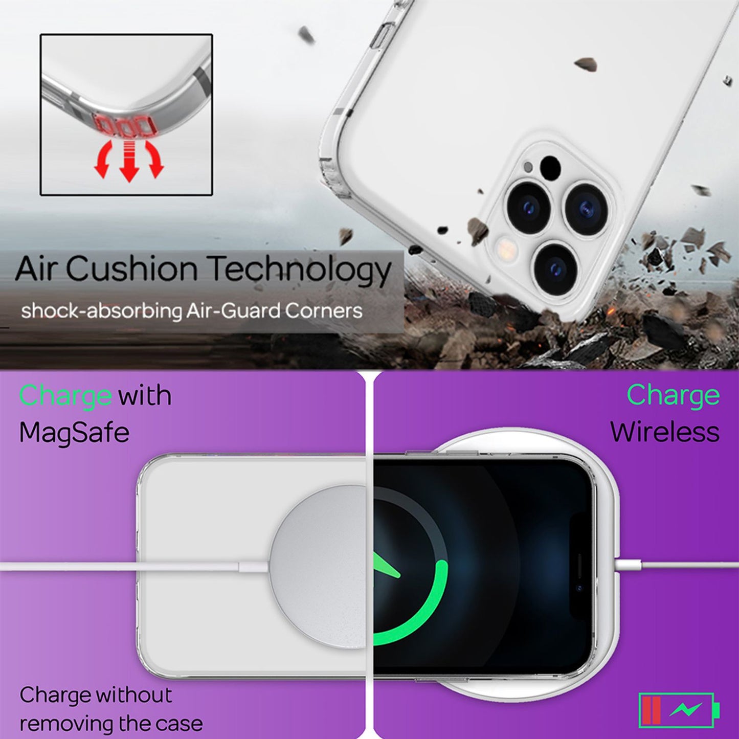 NALIA Phone Case for iPhone 12 Pro Max, Hard Cover &amp; Silicone Bumper Protective Case