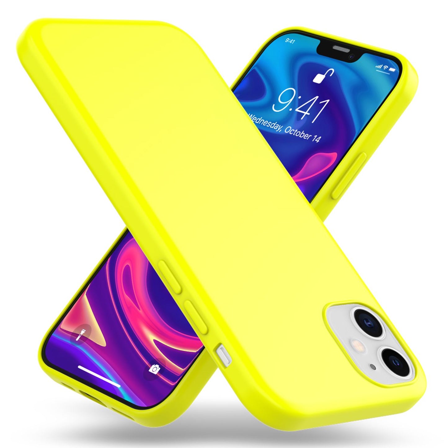 NALIA Neon símahulstur fyrir iPhone 12 / iPhone 12 Pro, þunnt hulstur úr TPU