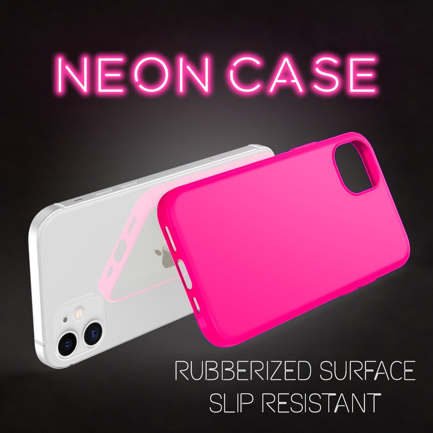 NALIA Neon símahulstur fyrir iPhone 12 / iPhone 12 Pro, þunnt hulstur úr TPU