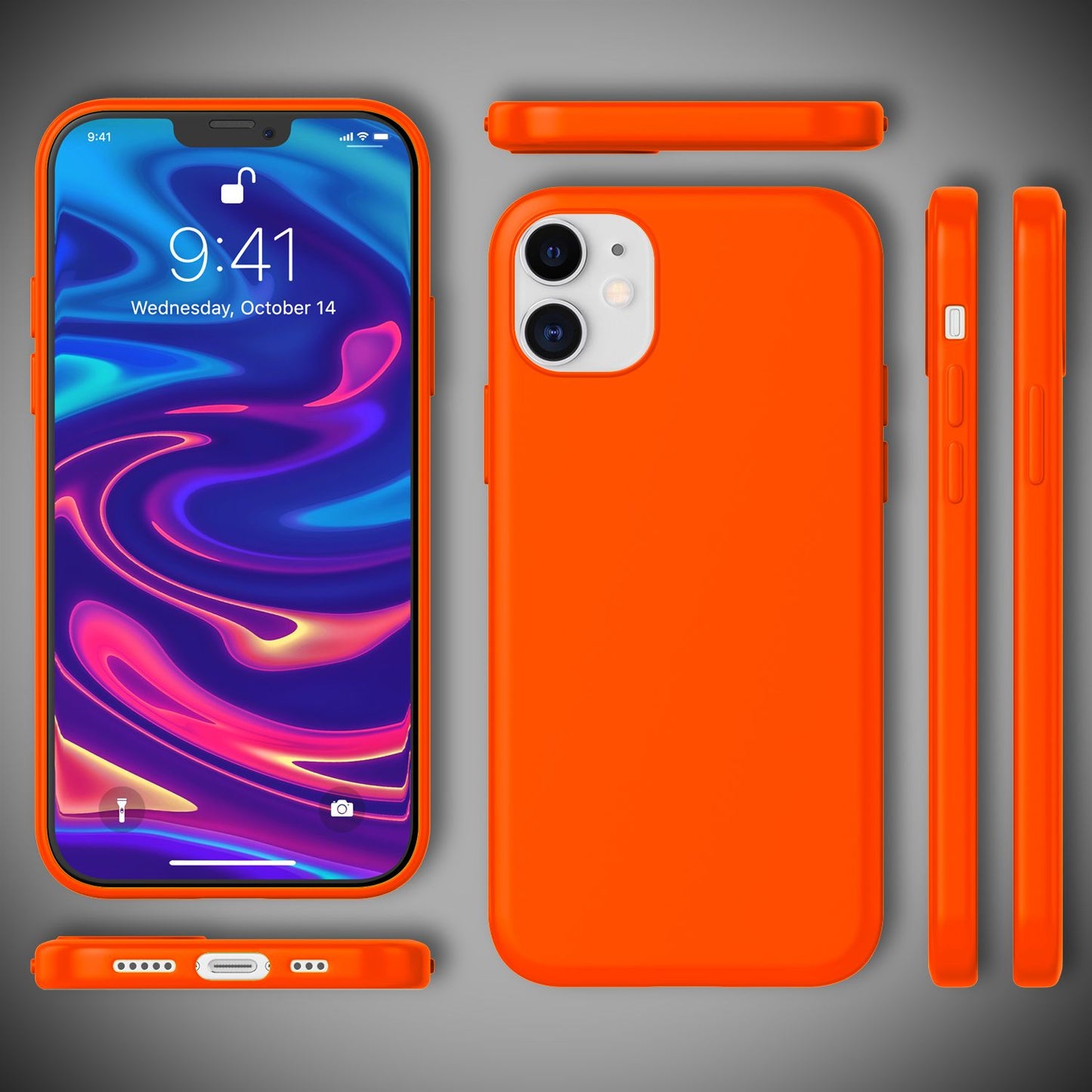 NALIA Neon símahulstur fyrir iPhone 12 / iPhone 12 Pro, þunnt hulstur úr TPU
