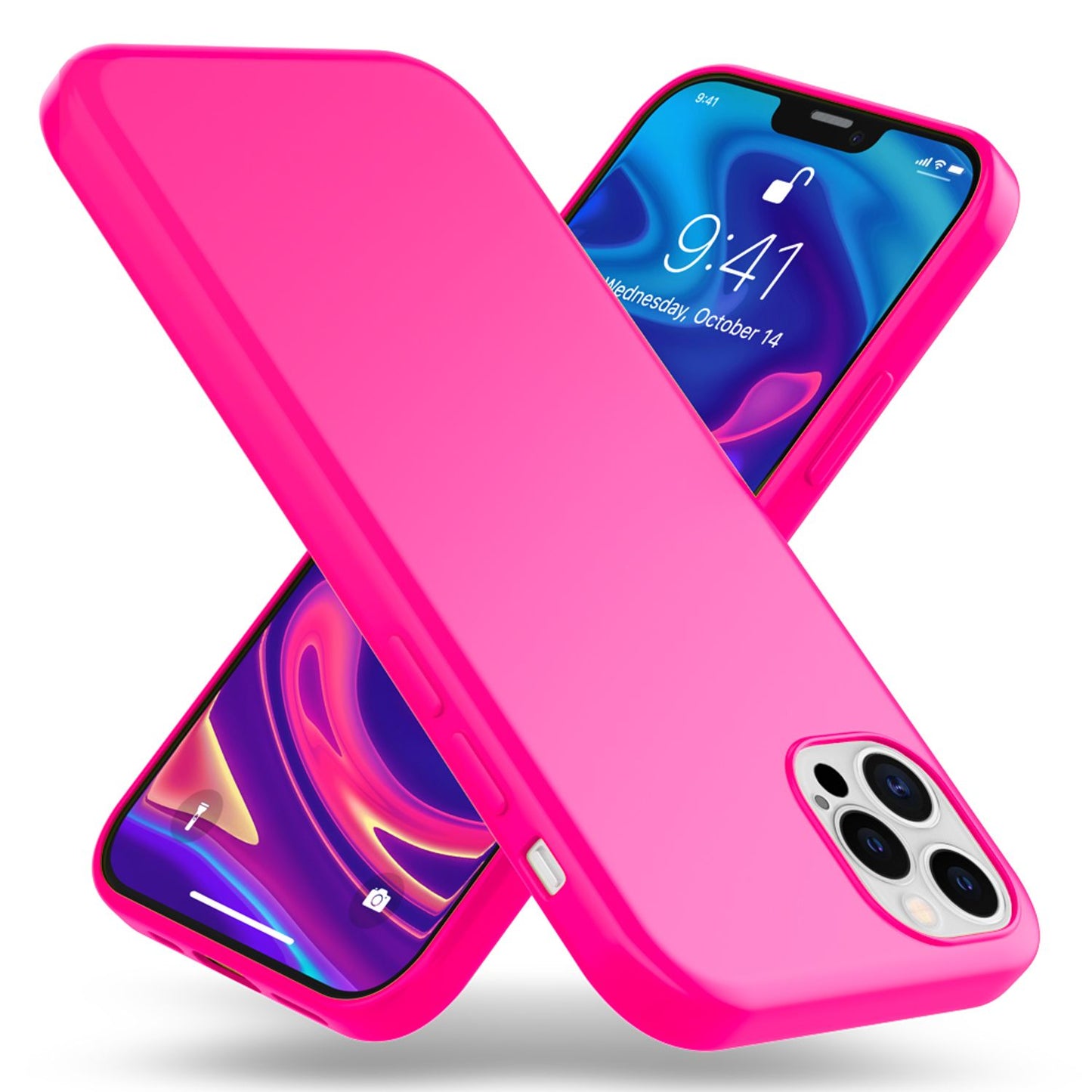 NALIA Neon Phone Case for iPhone 12 Pro Max, Slim Case Protective Cover Bumper