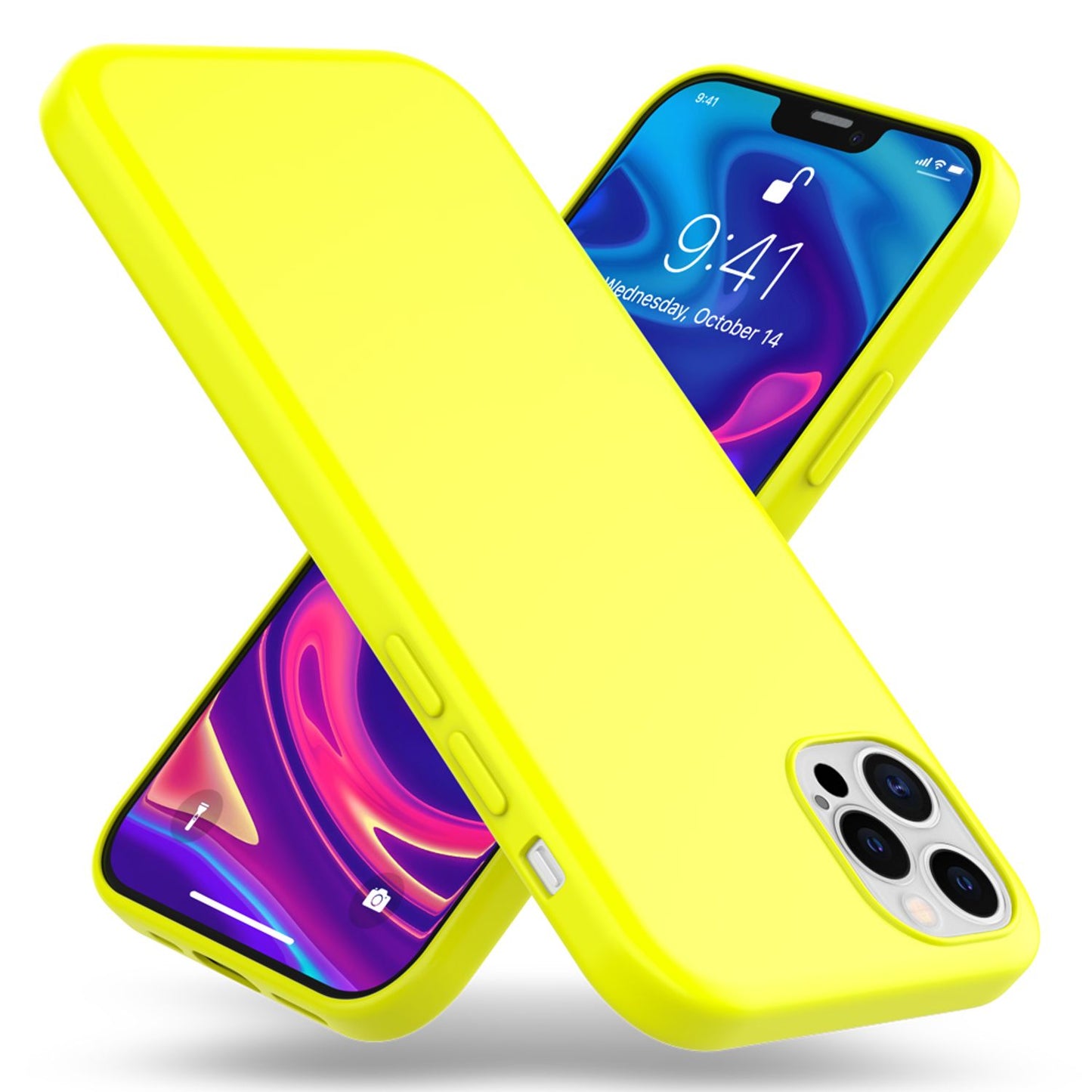 NALIA Neon Phone Case for iPhone 12 Pro Max, Slim Case Protective Cover Bumper