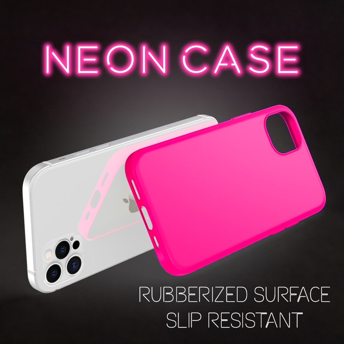 NALIA Neon Phone Case for iPhone 12 Pro Max, Slim Case Protective Cover Bumper