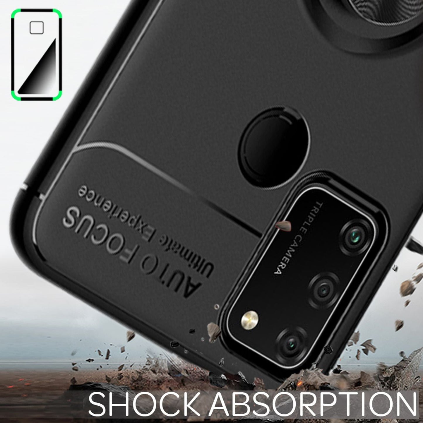 NALIA Ring símahulstur fyrir Honor 9A, þunnt hulstur með hlífðarpoka og stuðara