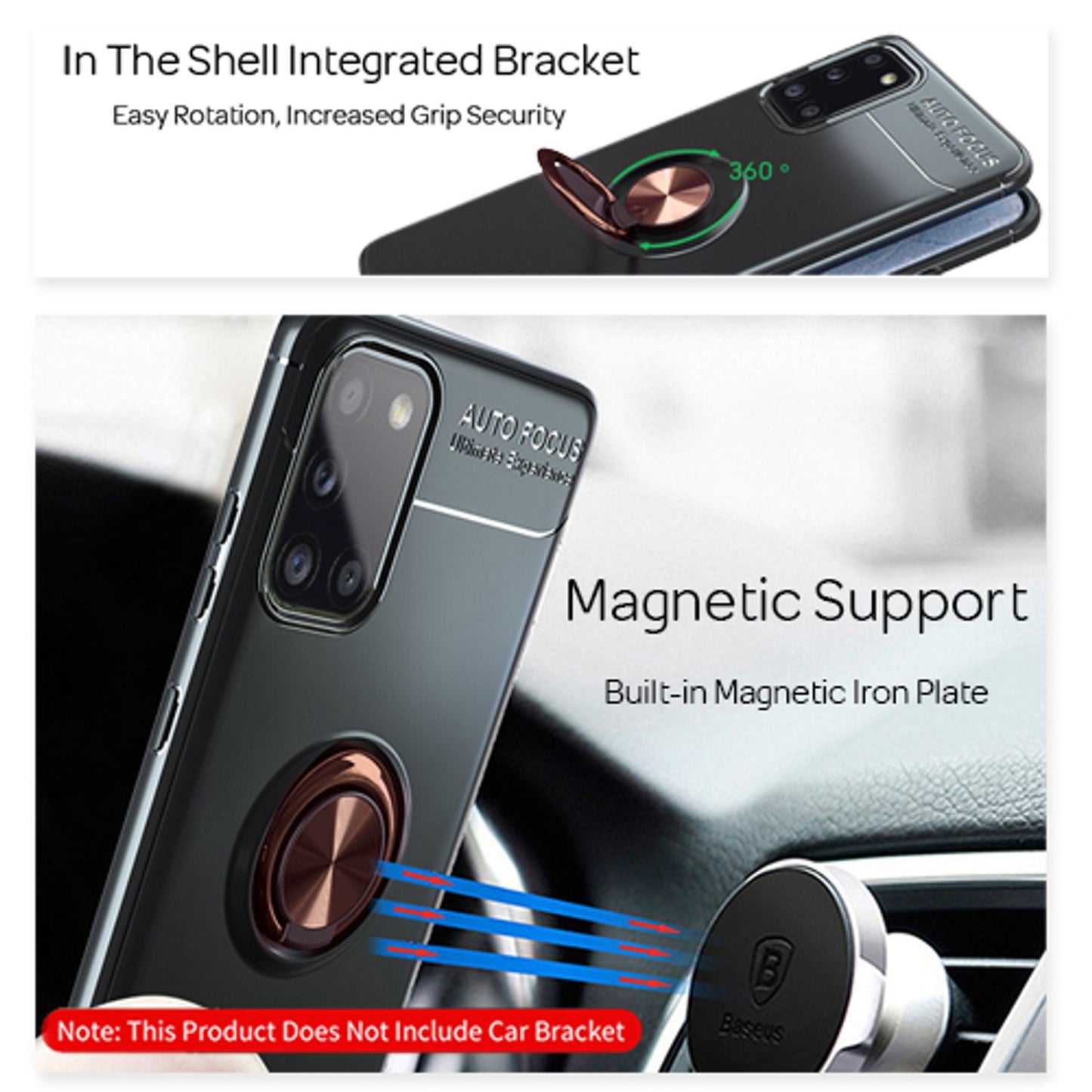 NALIA Ring Phone Case for Samsung Galaxy A31, Protective Case Bag Bumper