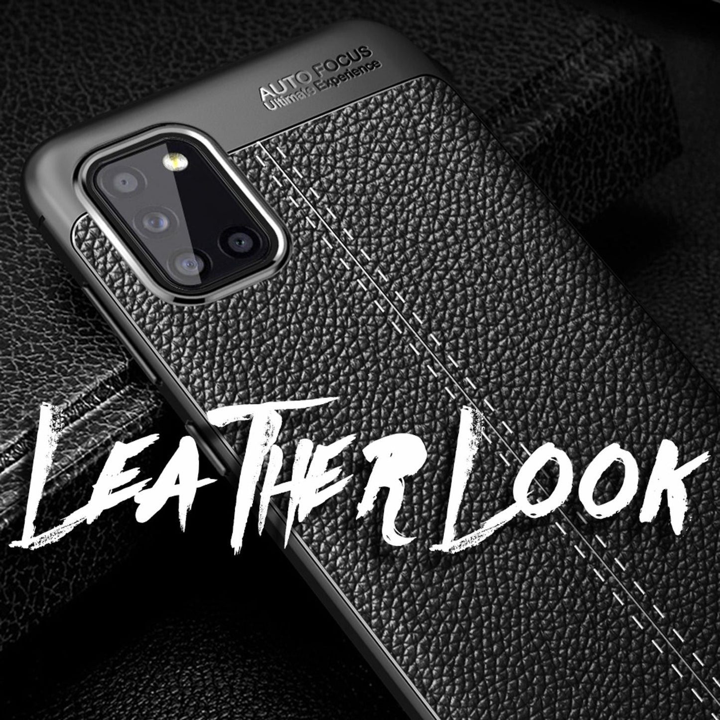 NALIA Design Phone Case for Samsung Galaxy A31, Leather Look Case Cover