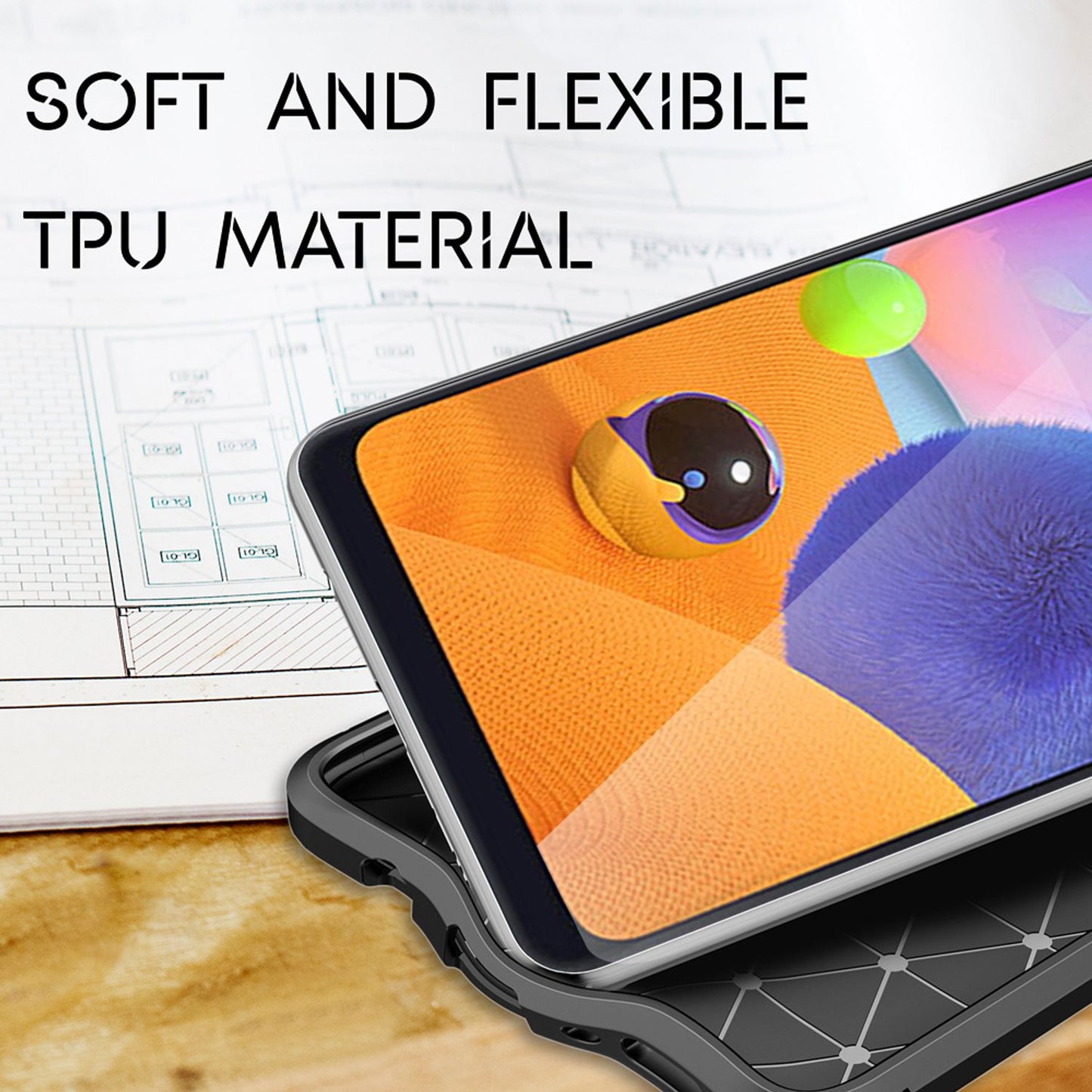 NALIA Design Phone Case for Samsung Galaxy A31, Leather Look Case Cover