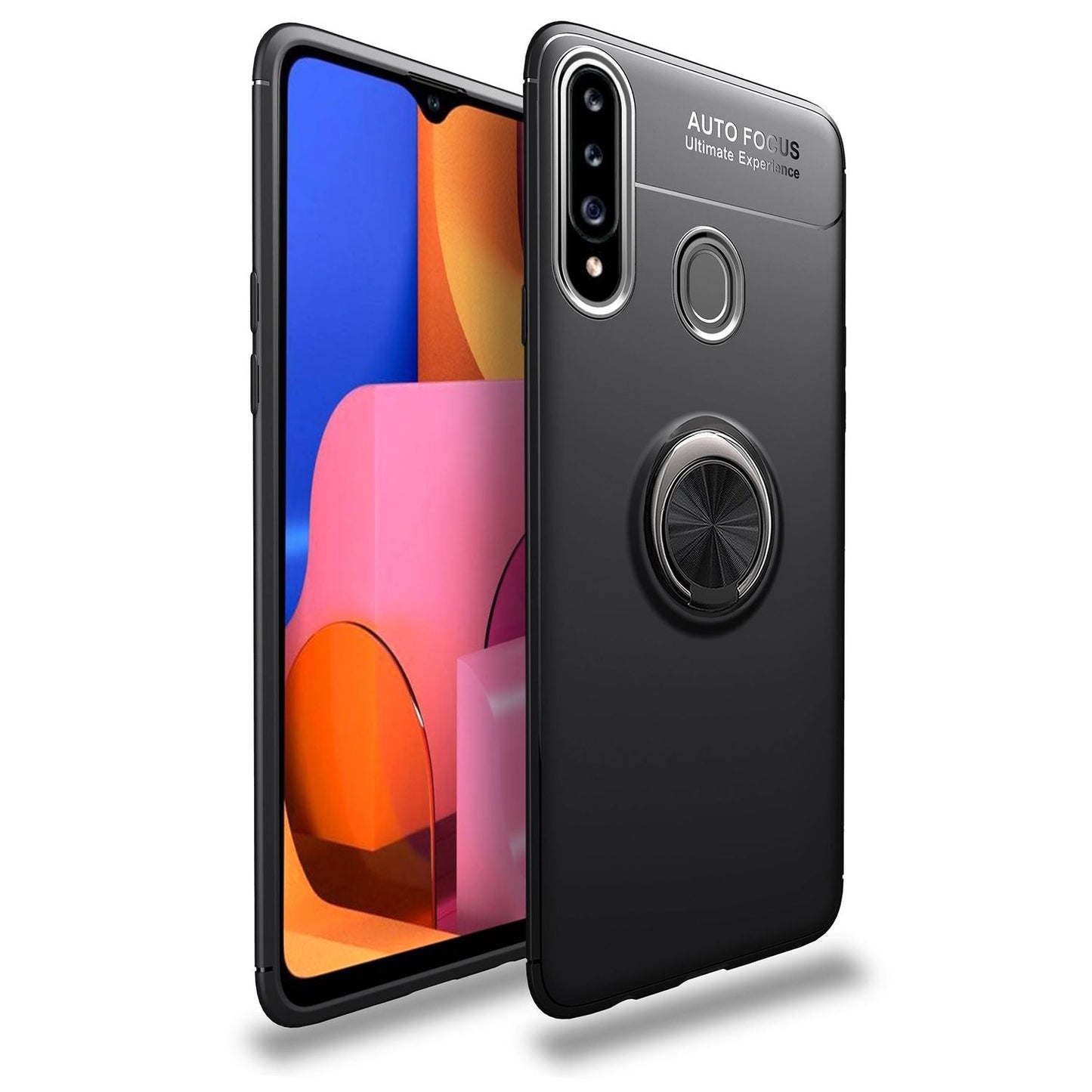 NALIA Ring símahulstur fyrir Samsung Galaxy A20s, verndandi símahulstur með stuðara