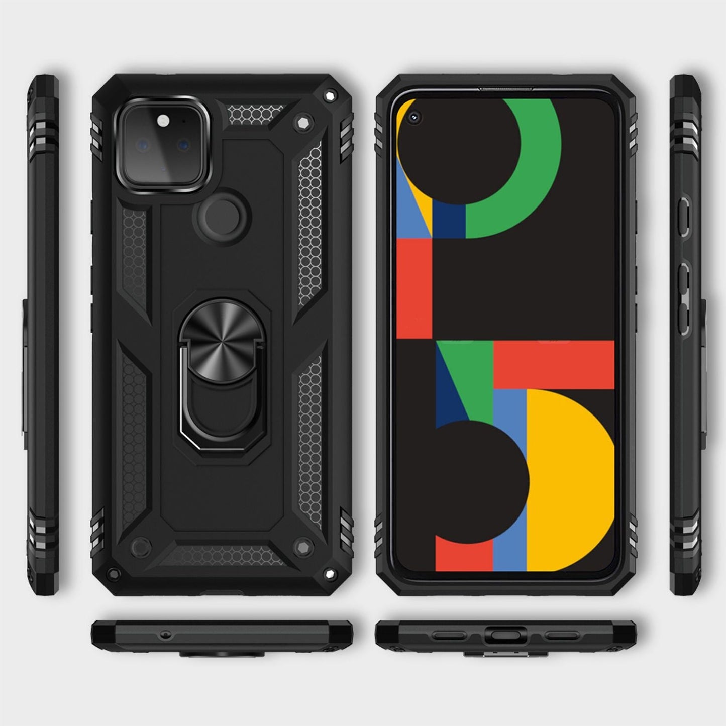 NALIA Ring Phone Case for Google Pixel 5, Scratch-Resistant Case Cover Phone Pouch