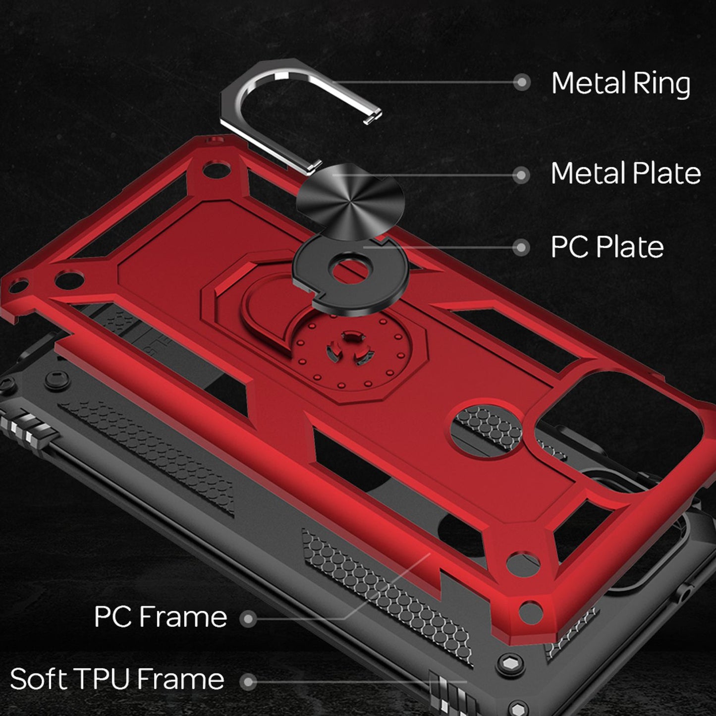 NALIA Ring Phone Case for Google Pixel 5, Scratch-Resistant Case Cover Phone Pouch