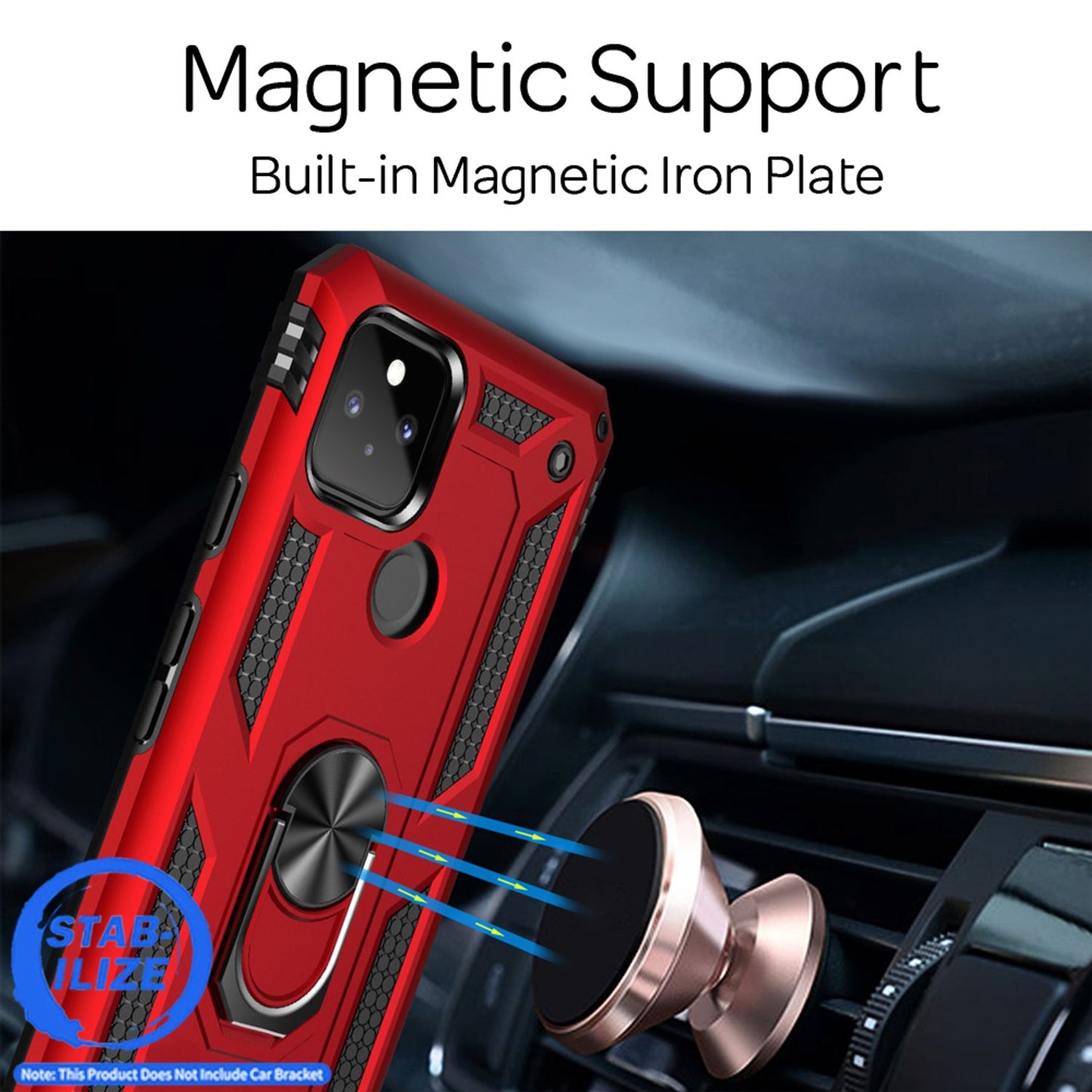 NALIA Ring Phone Case for Google Pixel 5, Scratch-Resistant Case Cover Phone Pouch