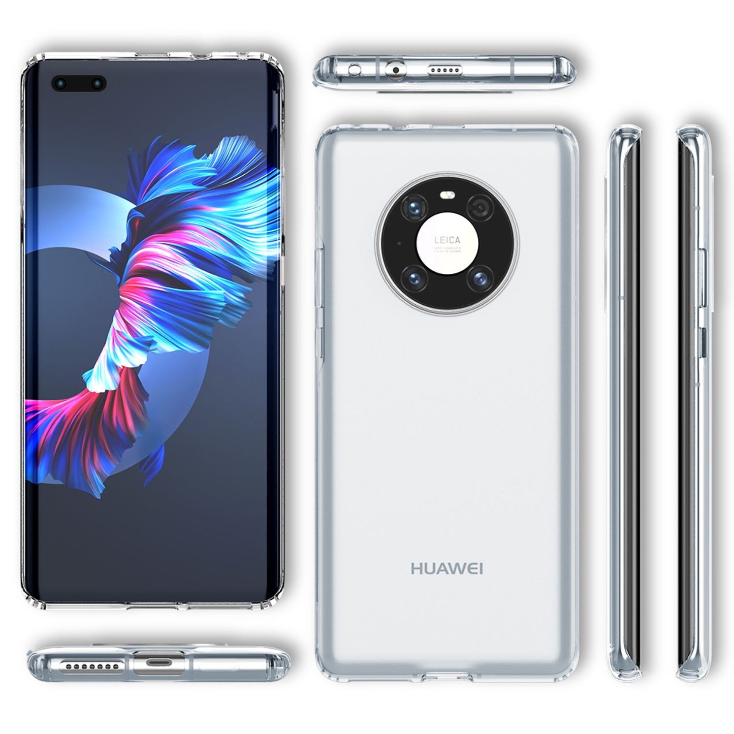 NALIA Clear Phone Case for Huawei Mate 40 Pro, Protective Case Cover Bumper