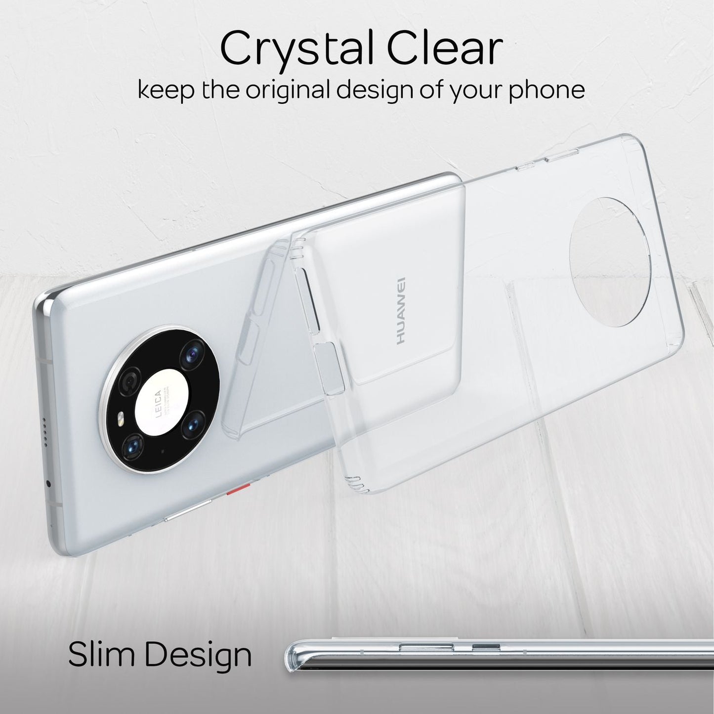 NALIA Clear Phone Case for Huawei Mate 40 Pro, Protective Case Cover Bumper