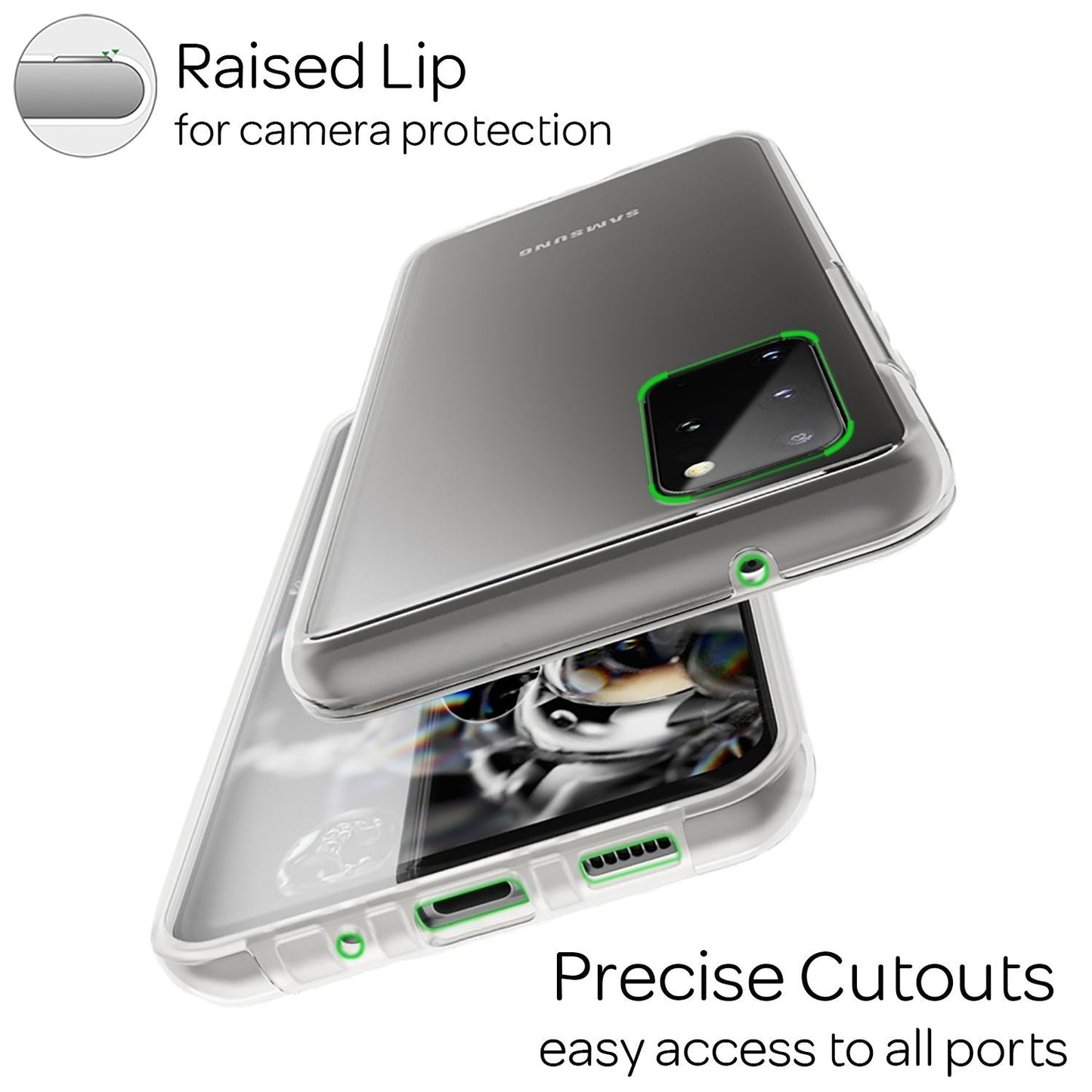 NALIA 360° símahulstur fyrir Samsung Galaxy S20 Plus, gegnsætt hlífðarhulstur