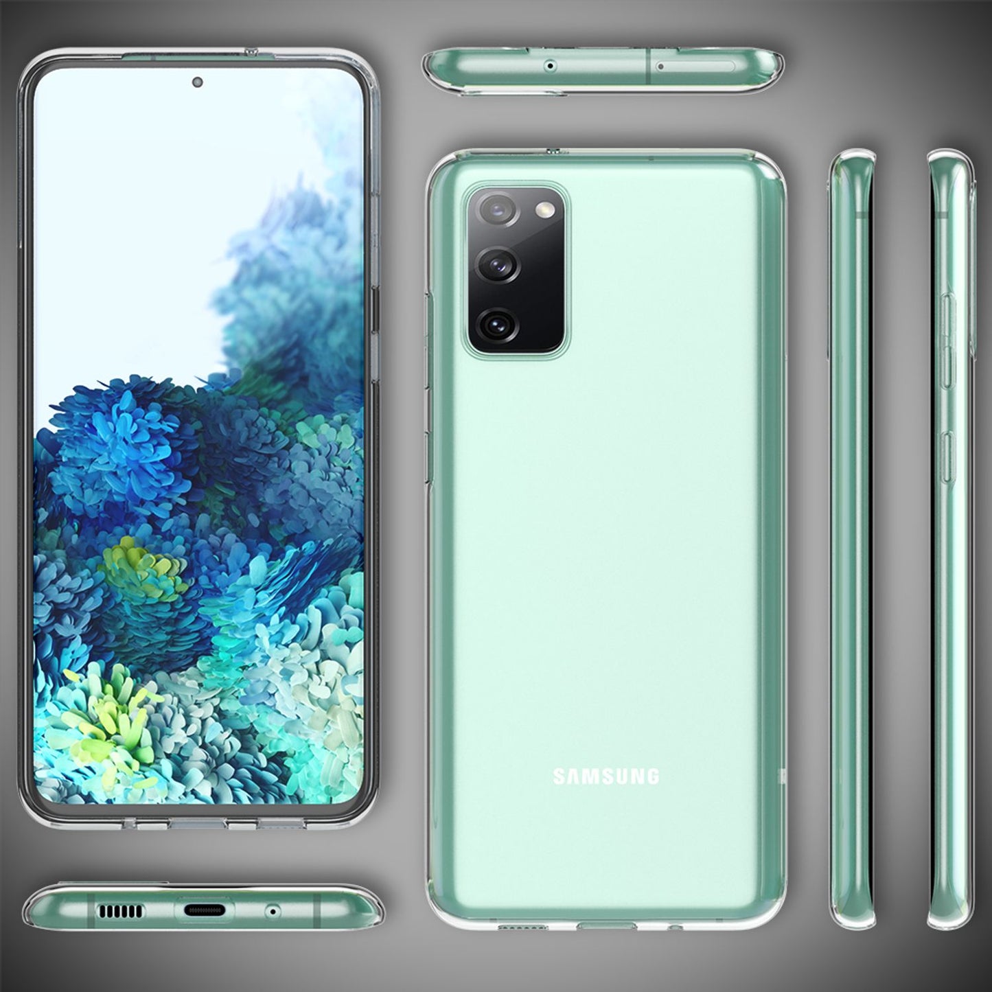 NALIA Phone Case for Samsung Galaxy S20 FE, Transparent Silicone Cover Case