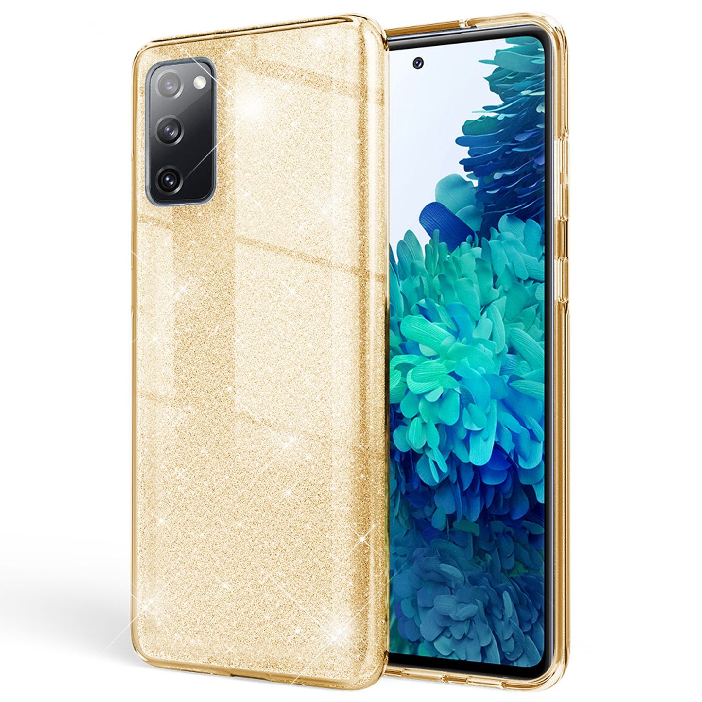 NALIA Glitzer Handyhülle für Samsung Galaxy S20 FE, Bling Handy Cover Schutz Case TPU