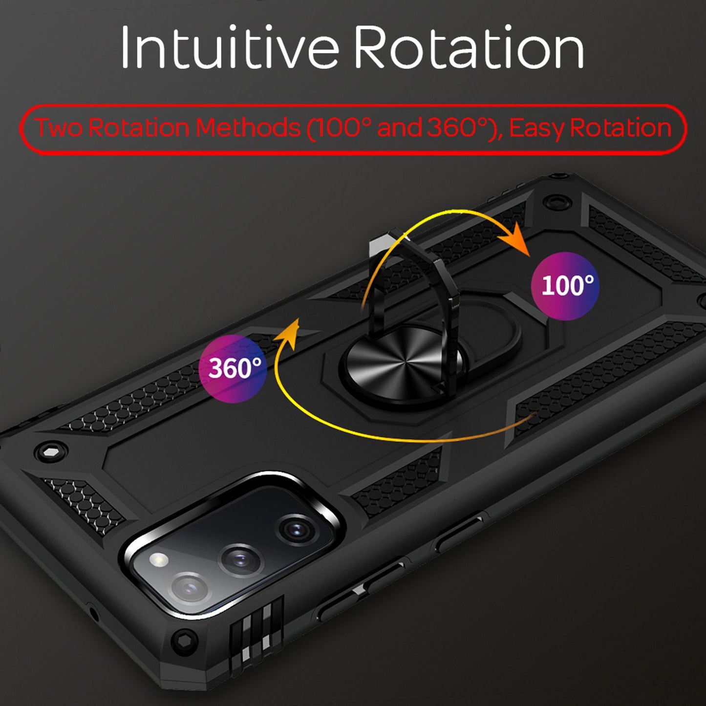 NALIA Ring Cover for Samsung Galaxy S20 FE, Robust Phone Case Protective Cover