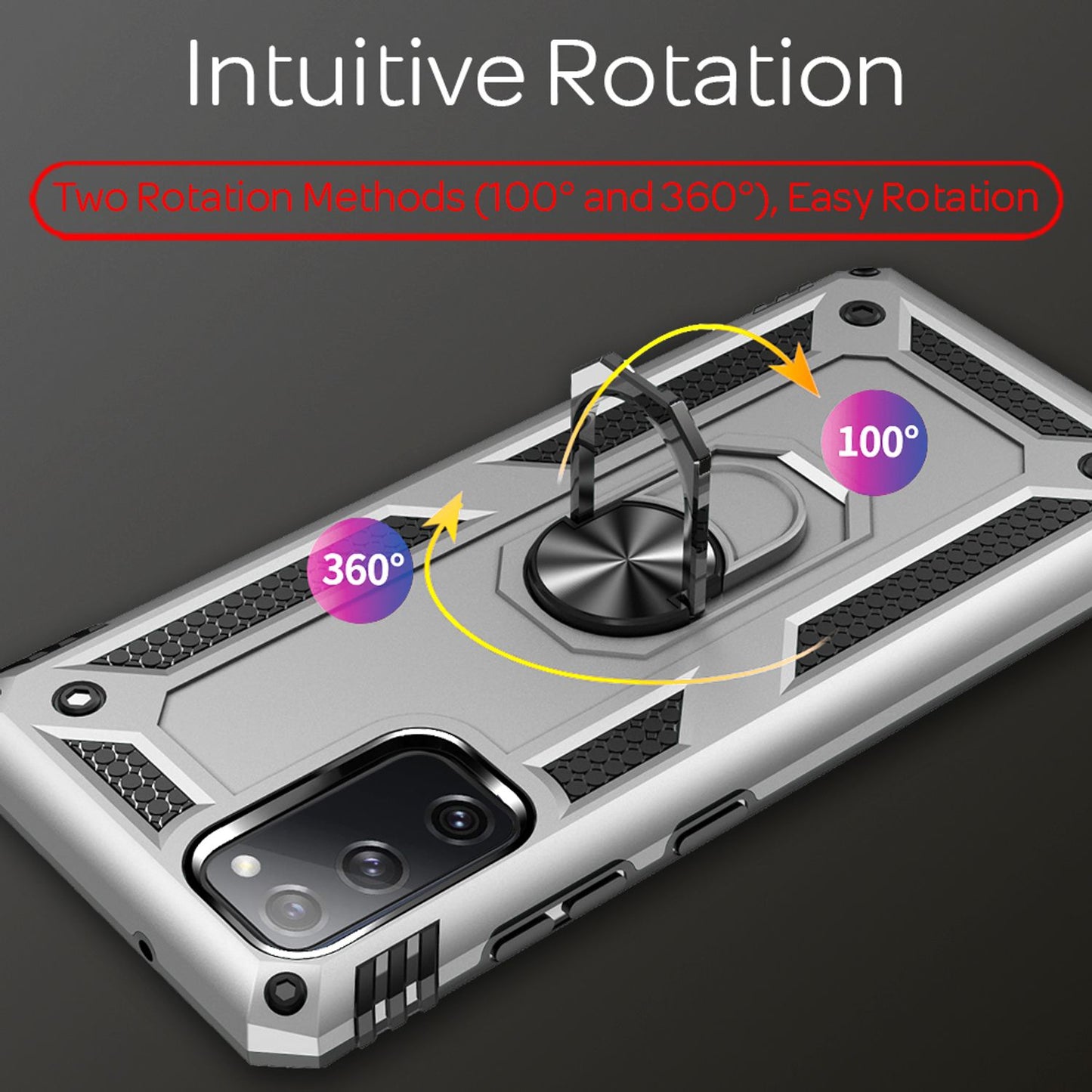 NALIA Ring Cover for Samsung Galaxy S20 FE, Robust Phone Case Protective Cover