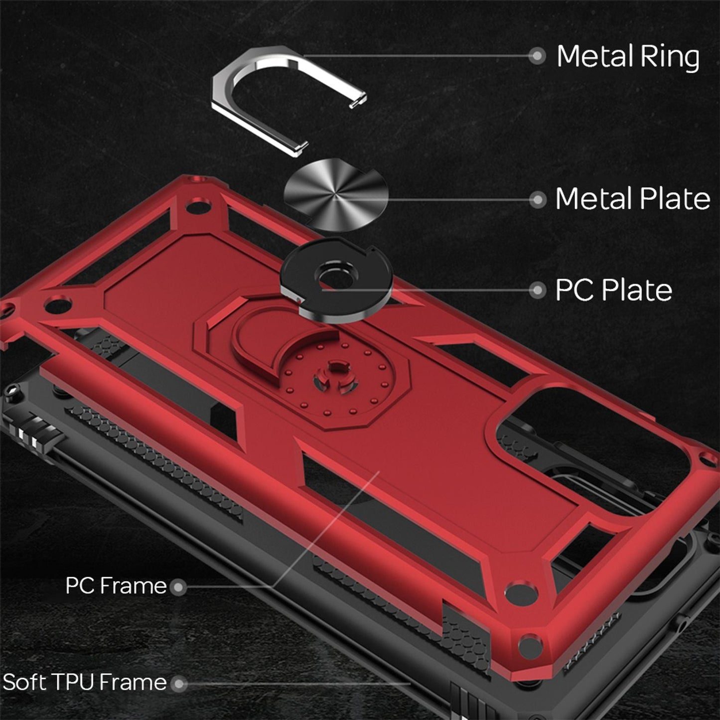 NALIA Ring Cover for Samsung Galaxy S20 FE, Robust Phone Case Protective Cover