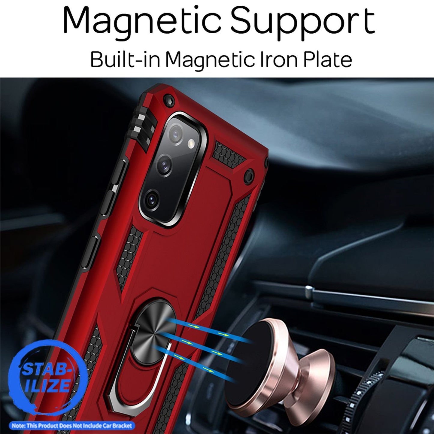 NALIA Ring Cover for Samsung Galaxy S20 FE, Robust Phone Case Protective Cover