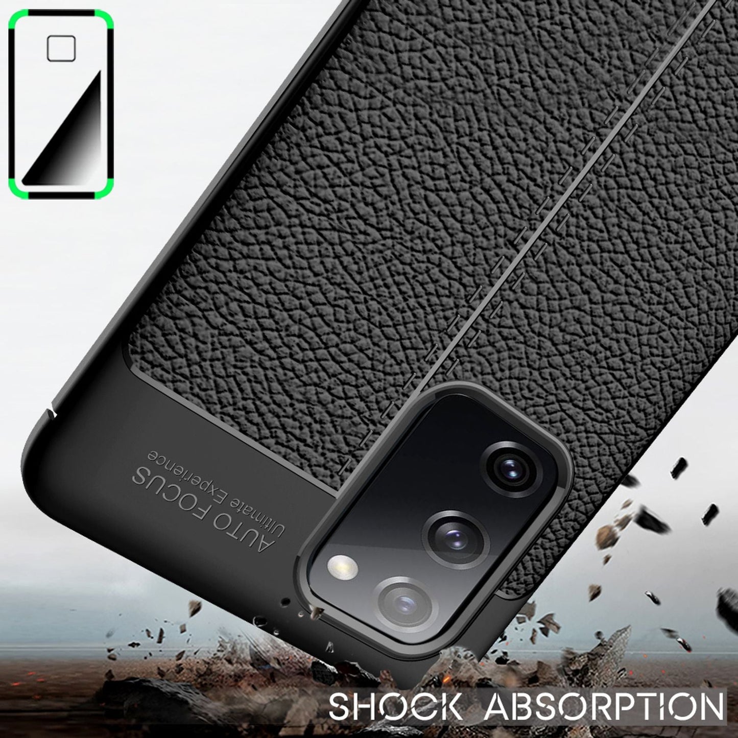 NALIA leðurhulstur fyrir Samsung Galaxy S20 FE, sílikon símahulstur úr TPU