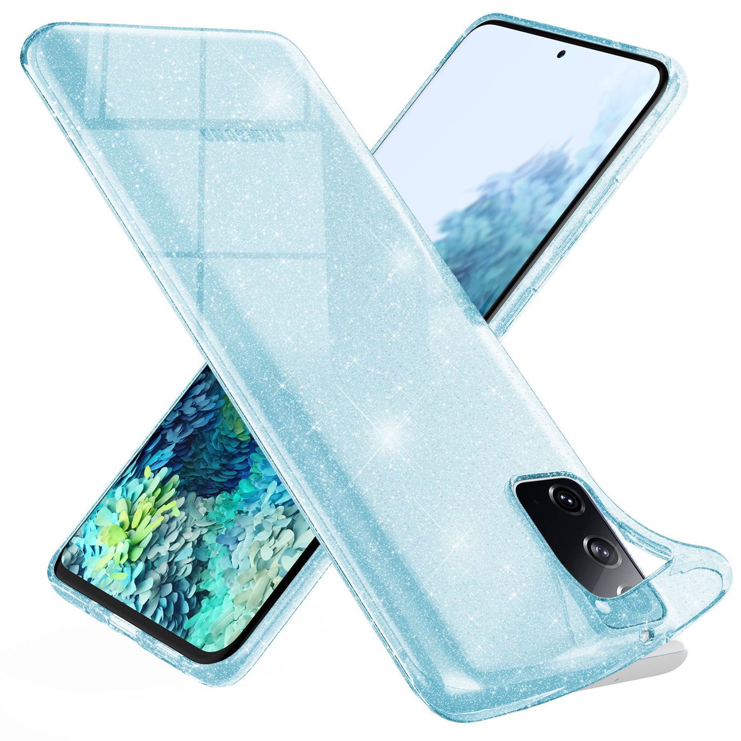 NALIA Glært glitrandi símahulstur fyrir Samsung Galaxy S20 FE, glitrandi símahulstur með bling-hlíf