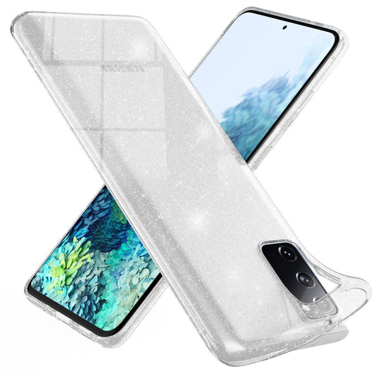 NALIA Glært glitrandi símahulstur fyrir Samsung Galaxy S20 FE, glitrandi símahulstur með bling-hlíf