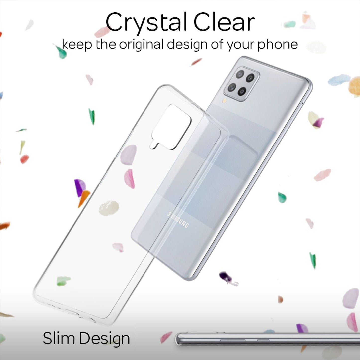 NALIA Klare Handy Hülle für Samsung Galaxy A42 5G, Slim Case Schutz Tasche Cover