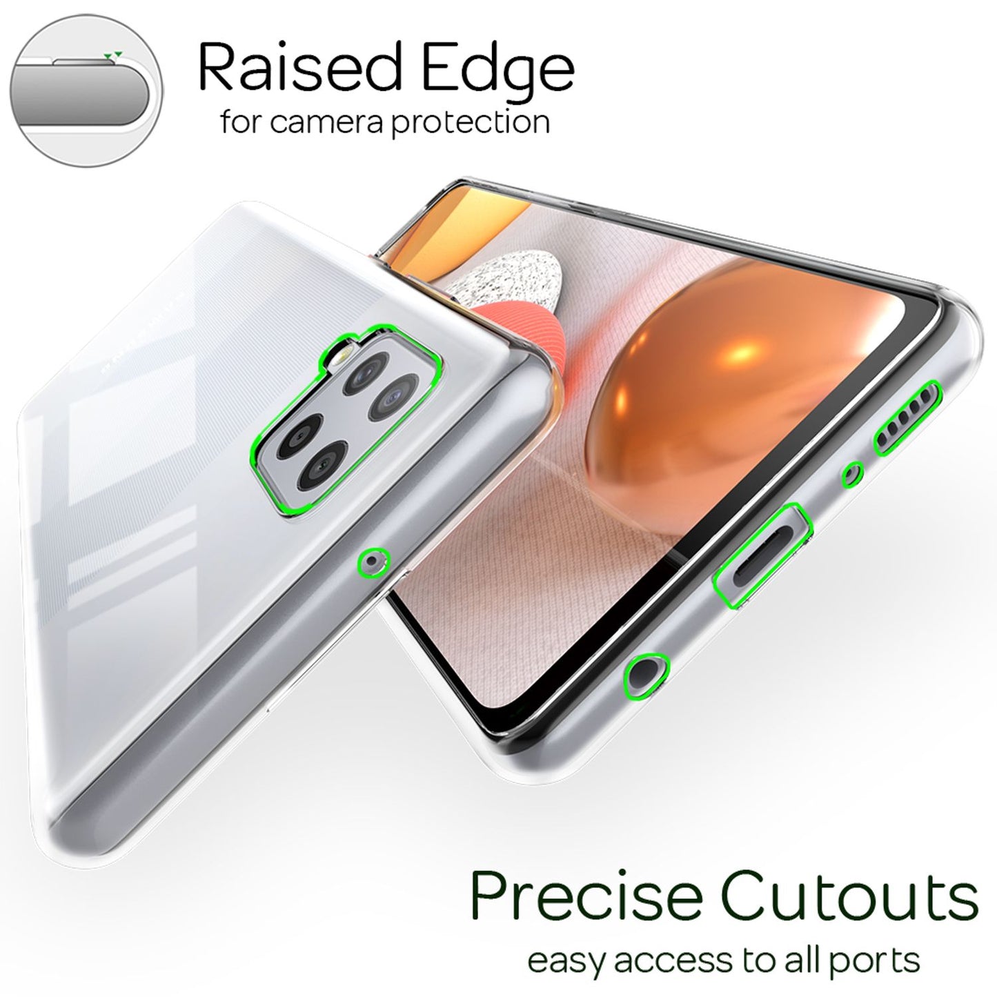 NALIA Klare Handy Hülle für Samsung Galaxy A42 5G, Slim Case Schutz Tasche Cover