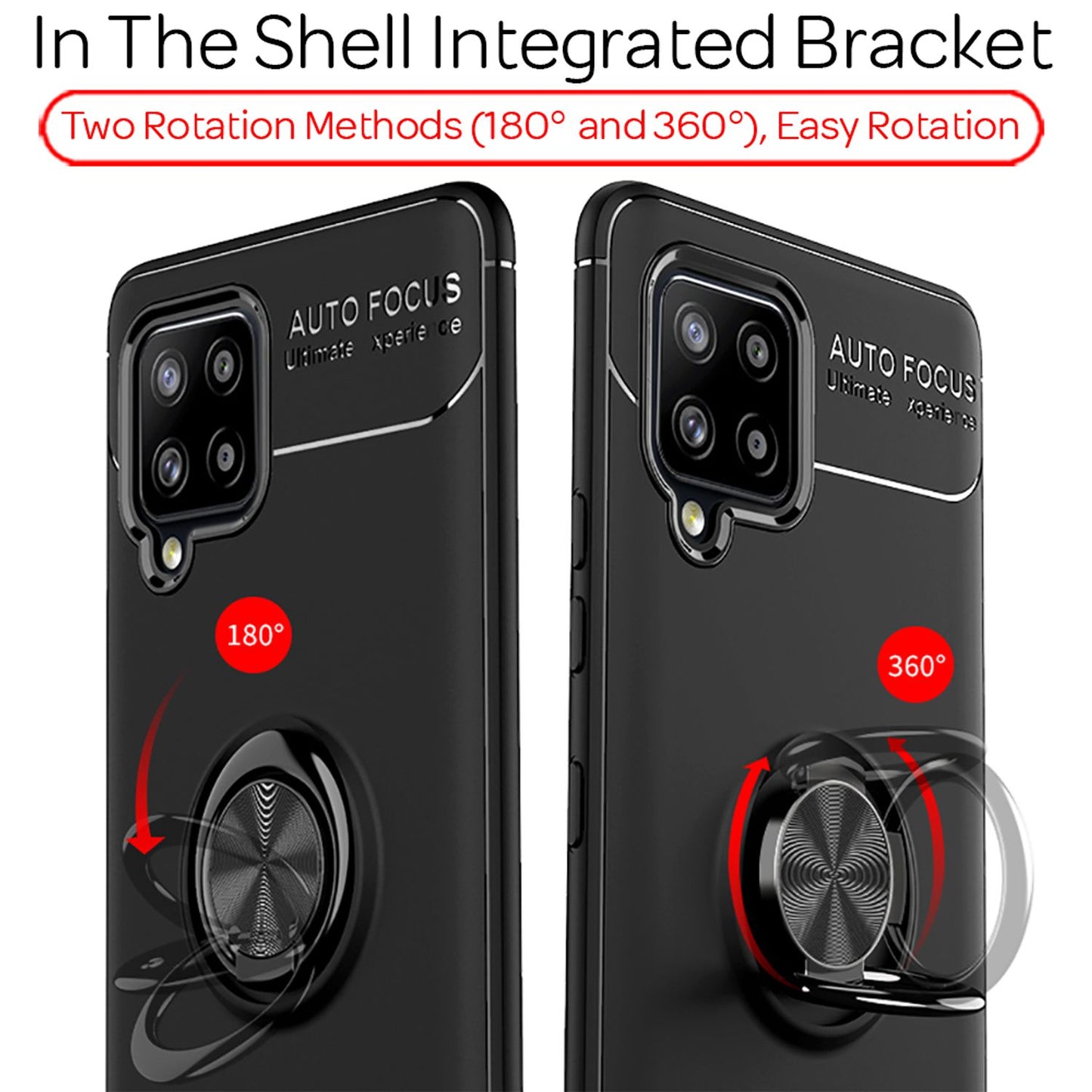 NALIA Ring símahulstur fyrir Samsung Galaxy A42 5G, símahulstur með hlífðarpoka