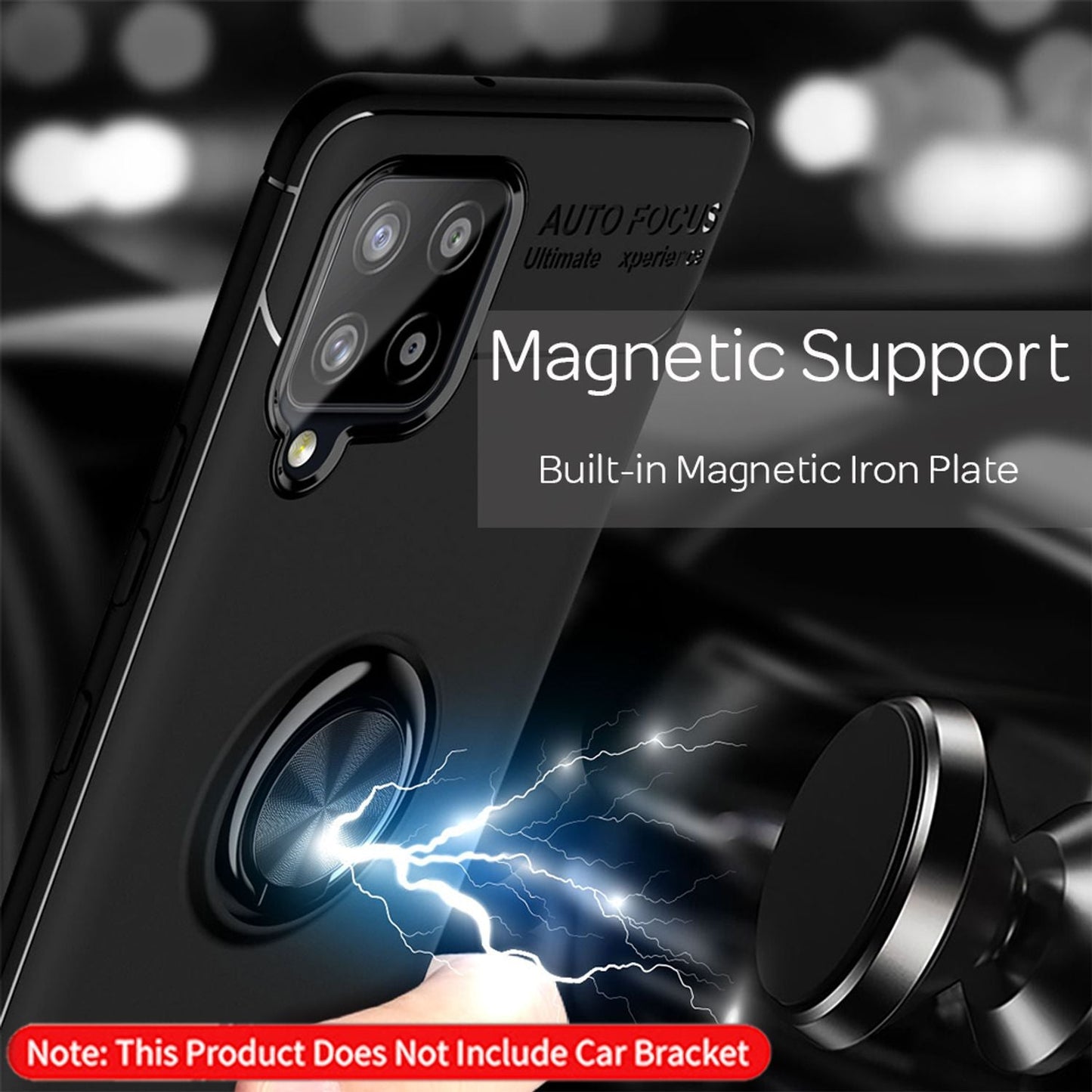 NALIA Ring símahulstur fyrir Samsung Galaxy A42 5G, símahulstur með hlífðarpoka