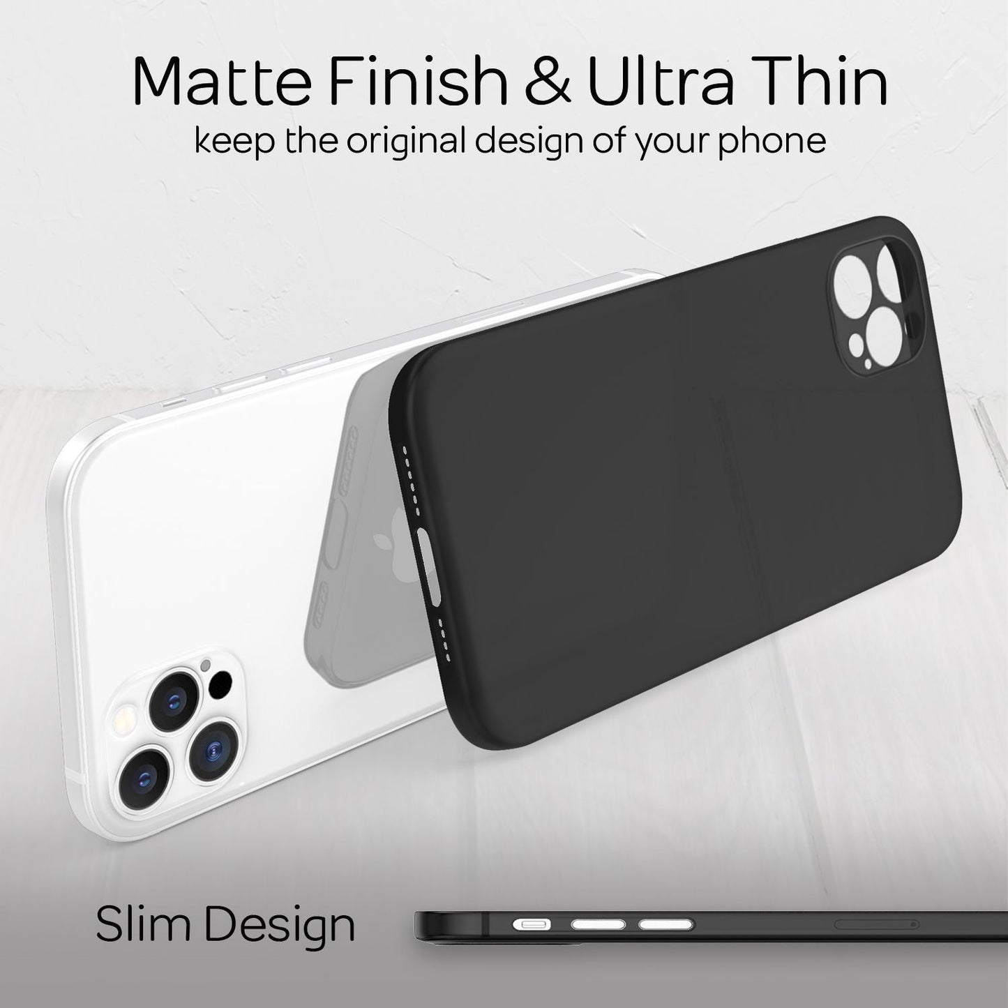 NALIA Extra Thin Hard Case fyrir iPhone 12 Pro, Ultra Thin Símahulstur