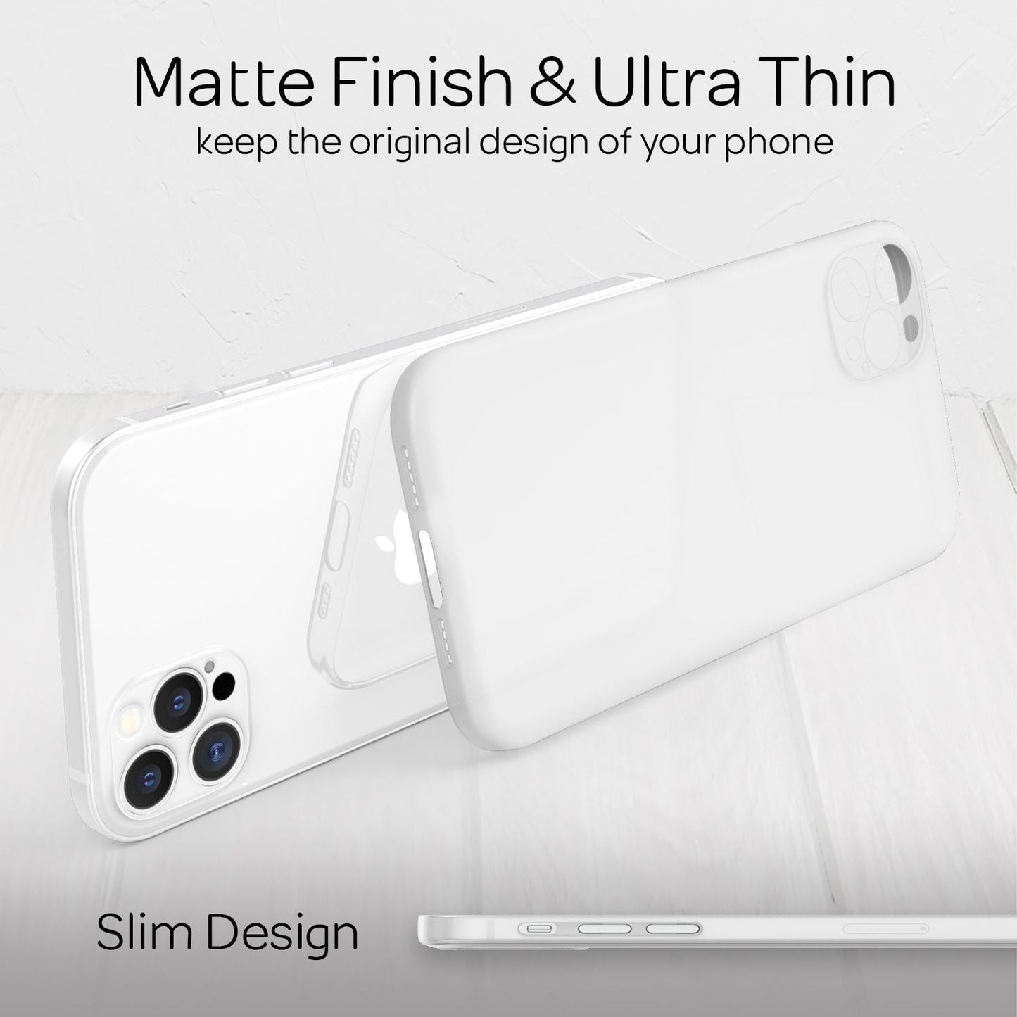 NALIA Extra Thin Hard Case fyrir iPhone 12 Pro, Ultra Thin Símahulstur