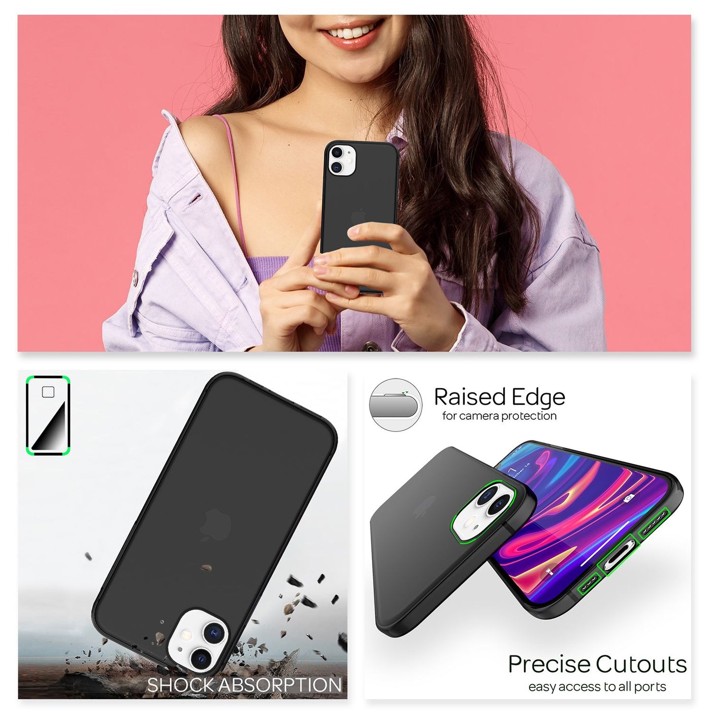 NALIA Extra Thin Hard Case fyrir iPhone 12 Pro, Ultra Thin Símahulstur