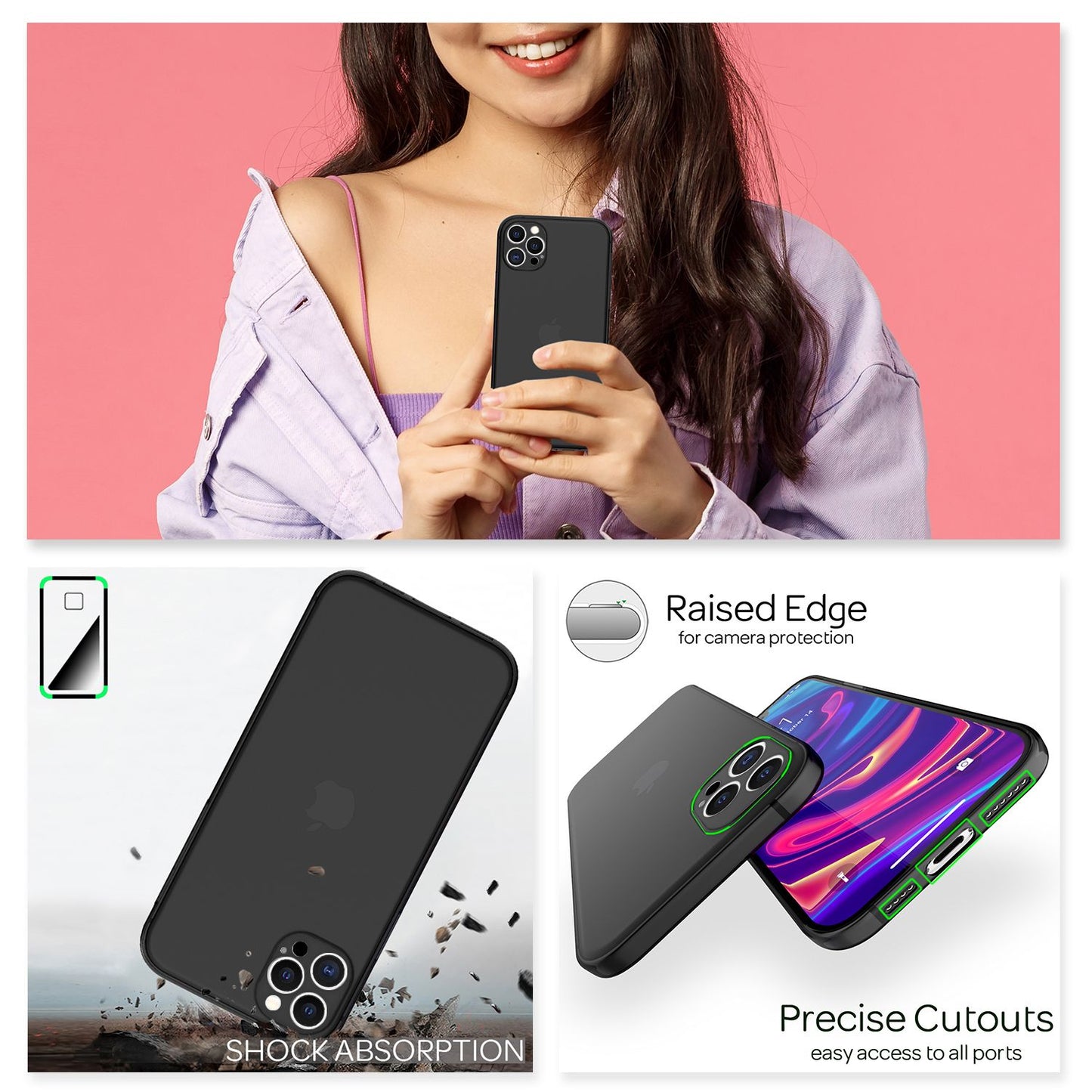 NALIA Extra Thin Hard Case fyrir iPhone 12 Pro, Ultra Thin Símahulstur