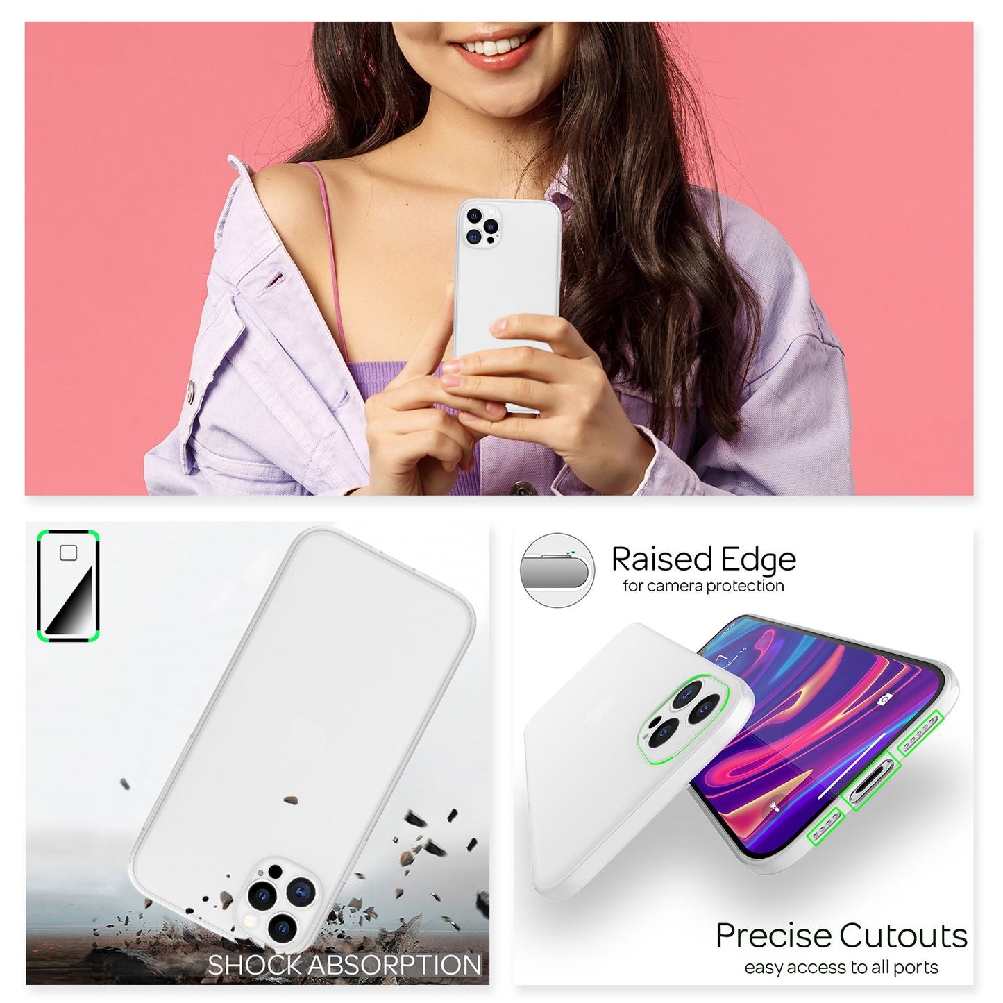 NALIA Extra Thin Hard Case fyrir iPhone 12 Pro, Ultra Thin Símahulstur