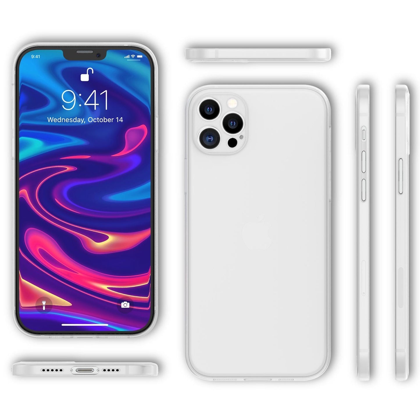 NALIA Extra Thin Hard Case fyrir iPhone 12 Pro, Ultra Thin Símahulstur