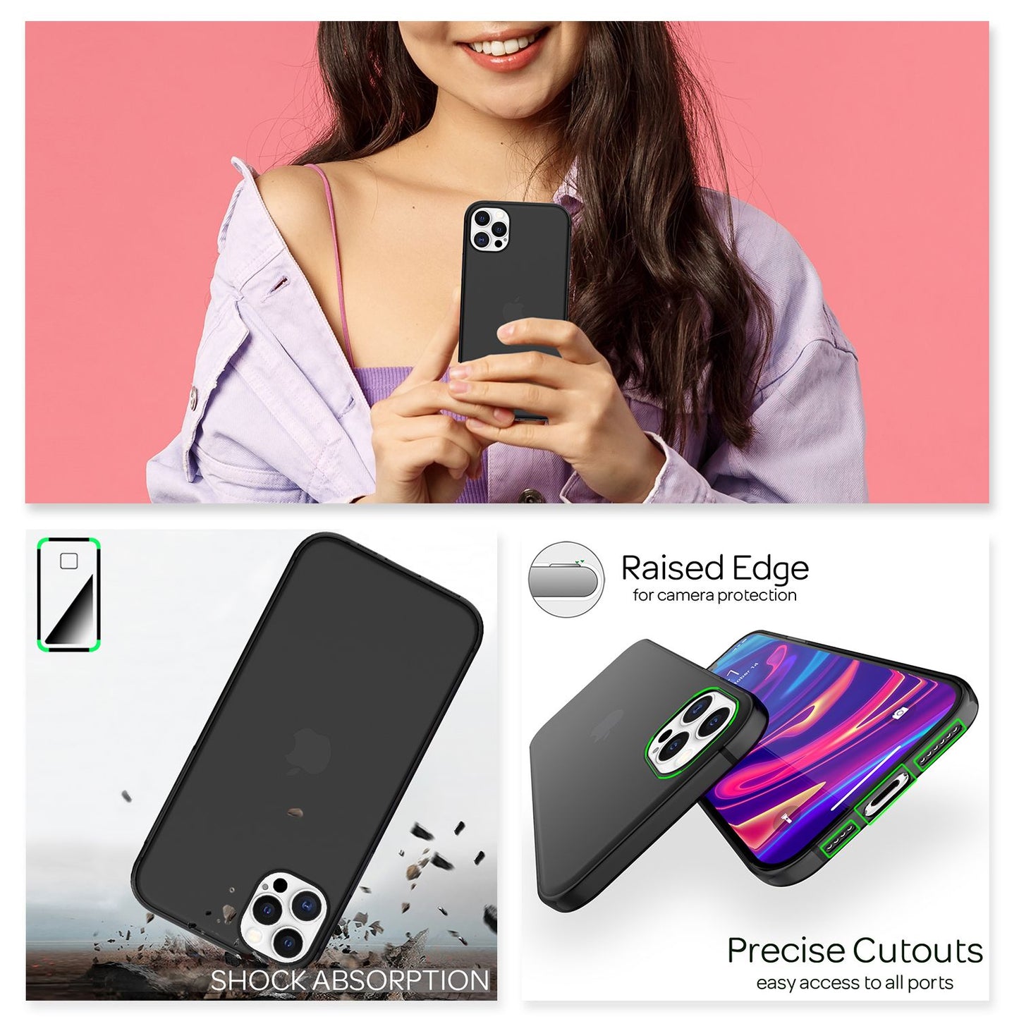 NALIA Extra Thin Hard Case fyrir iPhone 12 Pro Max, Ultra Thin Símahulstur