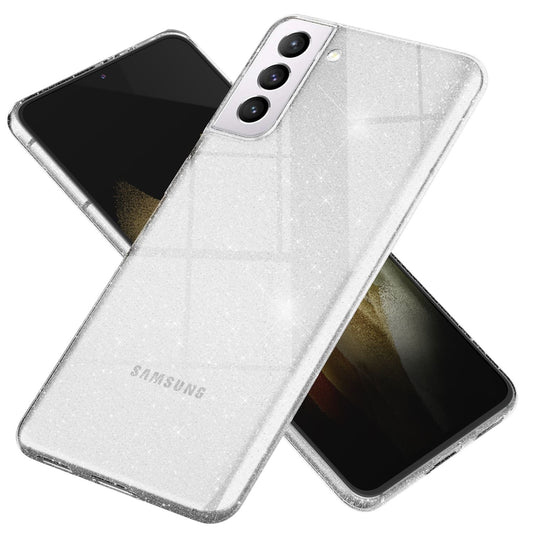 NALIA glitrandi símahulstur fyrir Samsung Galaxy S21, glitrandi símahulstur með verndarhlíf