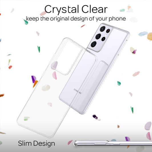 NALIA símahulstur fyrir Samsung Galaxy S21 Ultra, gegnsætt sílikonhlífðarhulstur