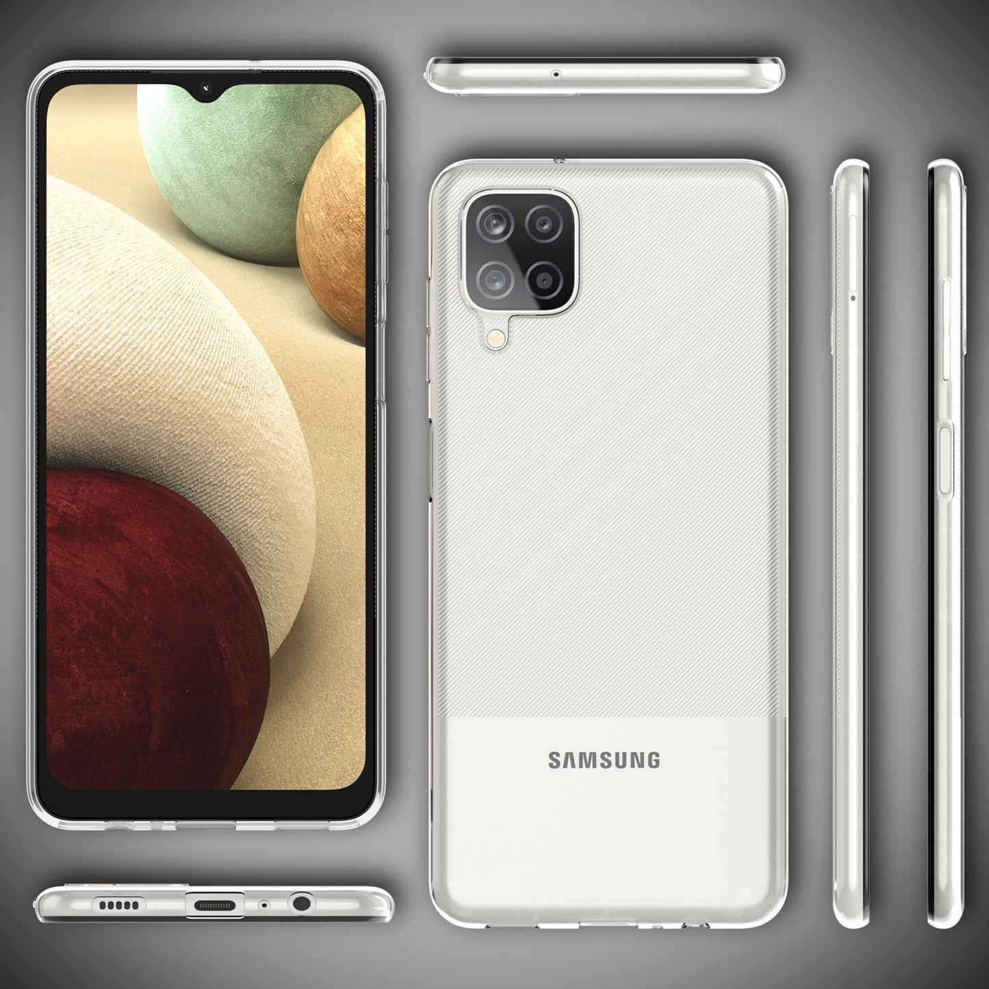 NALIA Clear Phone Case for Samsung Galaxy A12, Transparent Cover Protective Case