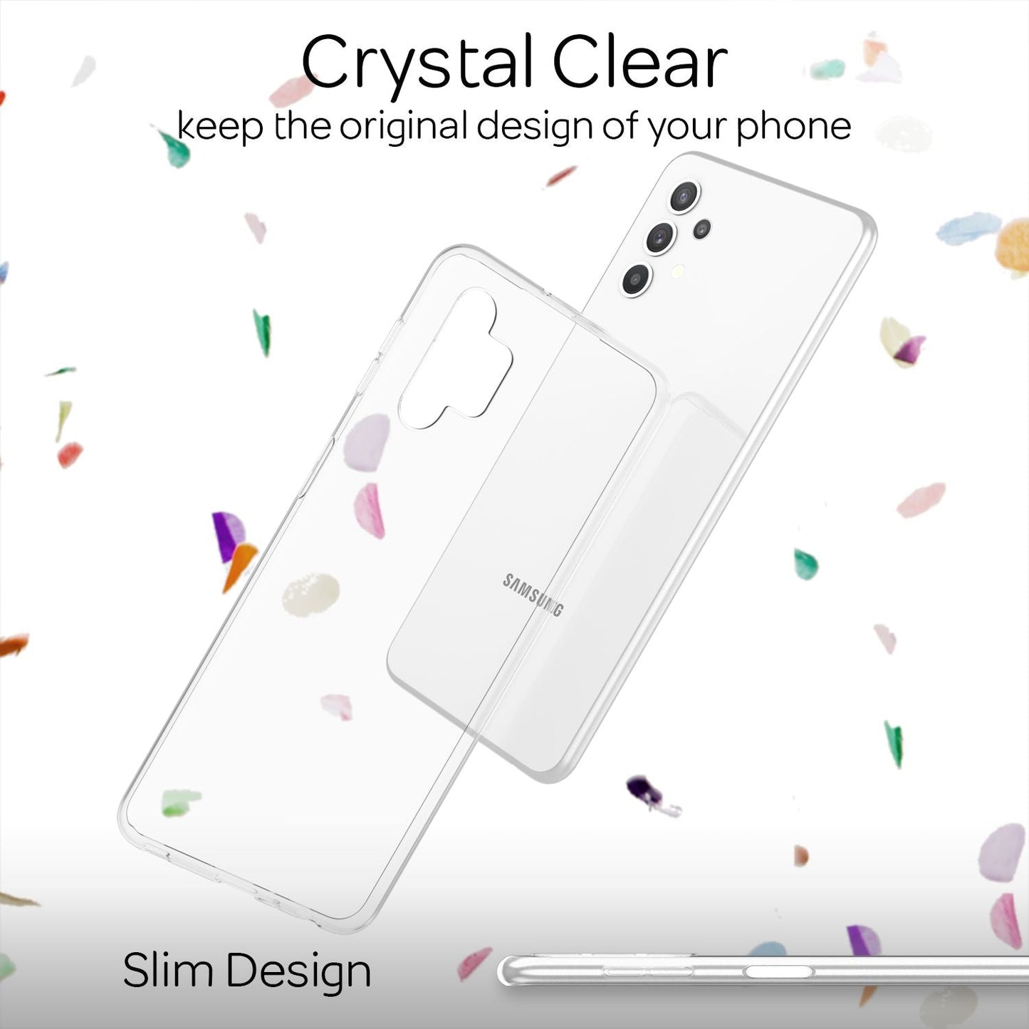 NALIA Phone Case for Samsung Galaxy A32 5G, Transparent Cover Protective Case