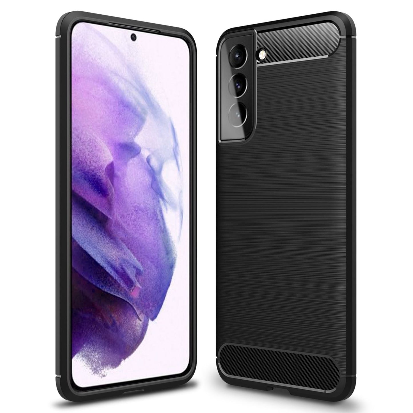 NALIA Design símahulstur fyrir Samsung Galaxy S21 Plus, hulstur með kolefnisútliti