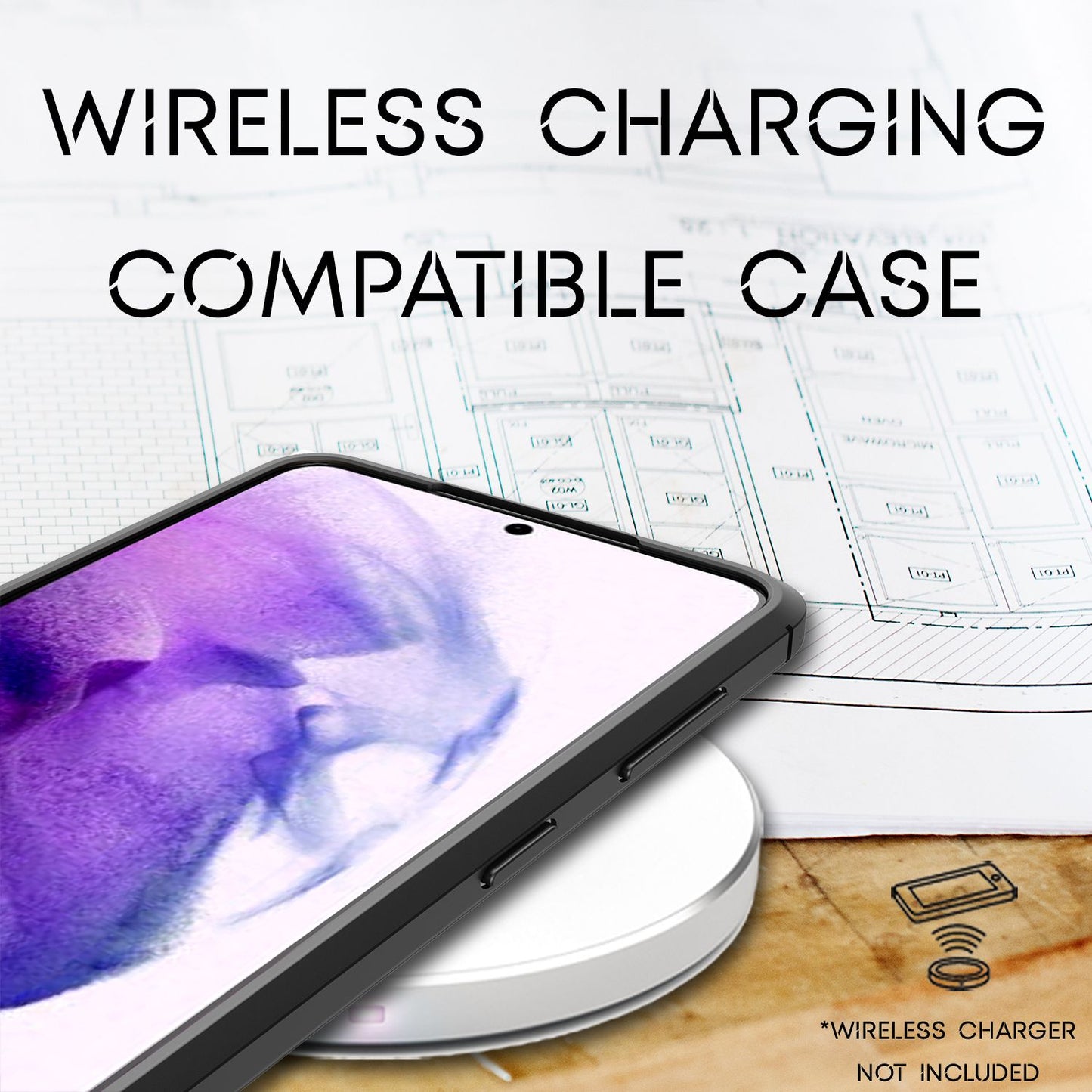 NALIA Design símahulstur fyrir Samsung Galaxy S21 Plus, mjótt leðurhulstur