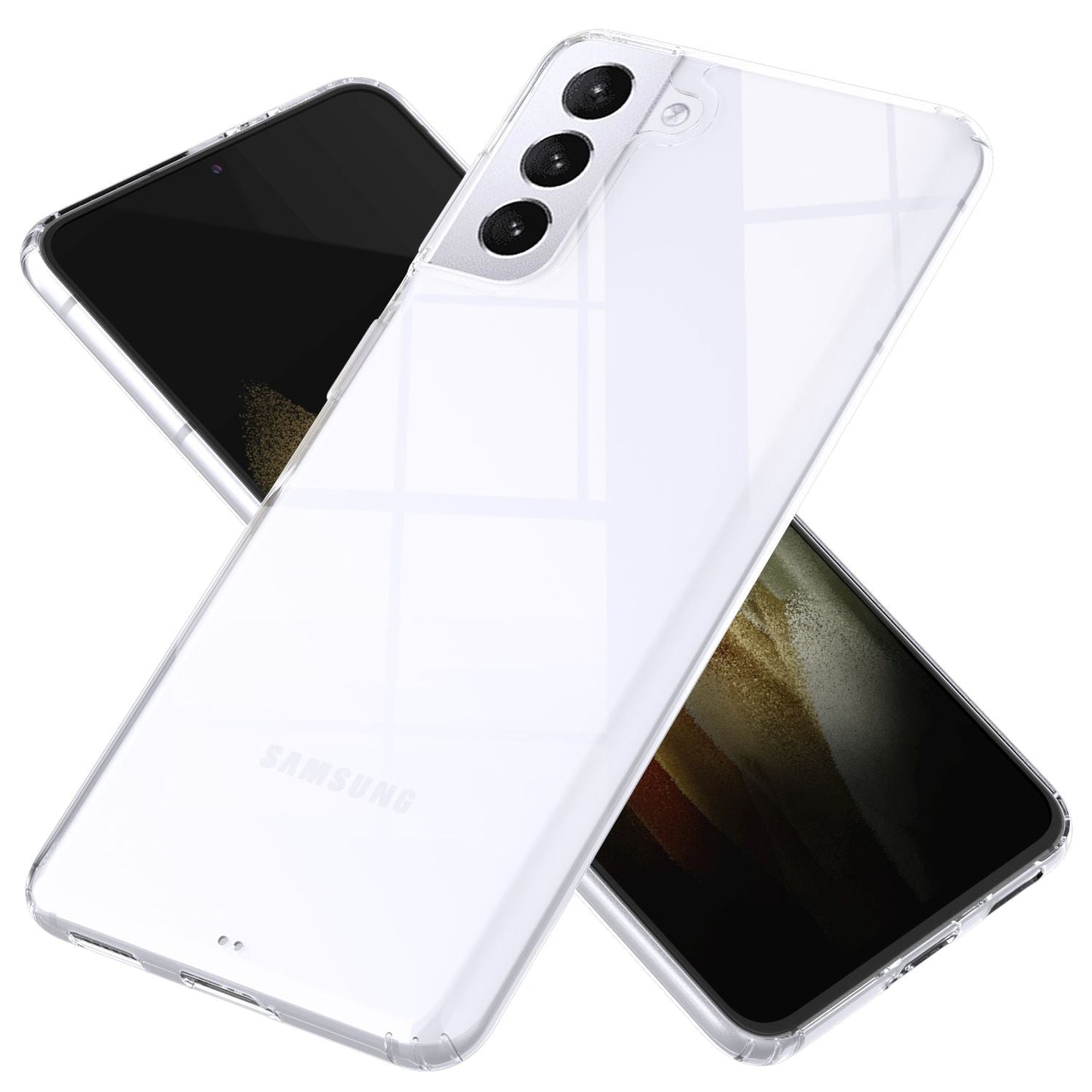 NALIA gegnsætt símahulstur fyrir Samsung Galaxy S21 Plus, hart hulstur