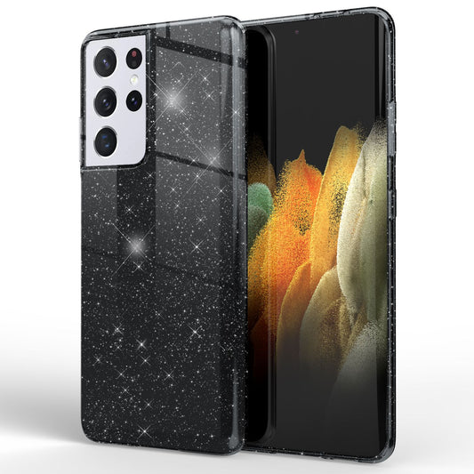 NALIA glitrandi símahulstur fyrir Samsung Galaxy S21 Ultra, demantshulstur með glitrandi bling-mynstri