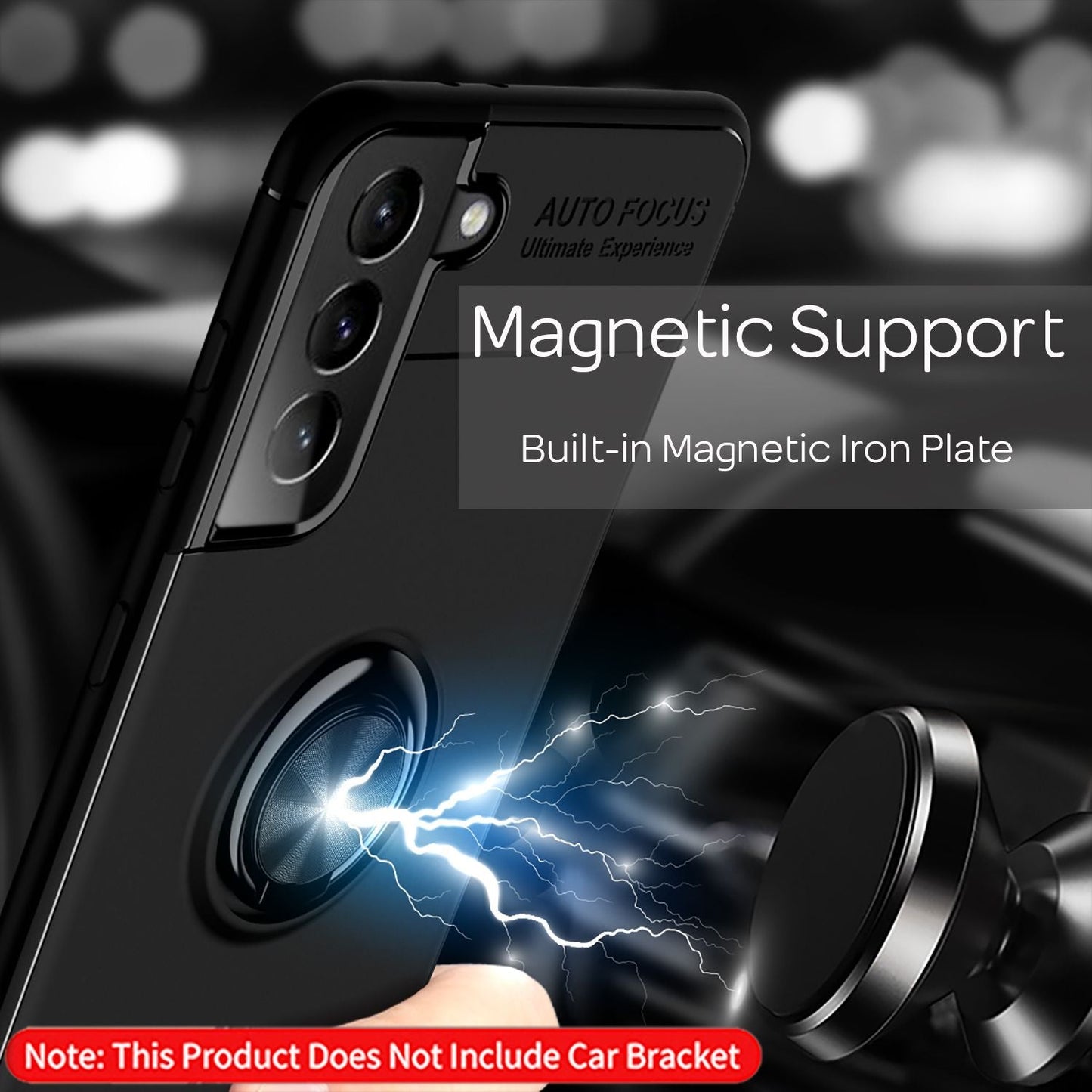 NALIA Ring símahulstur fyrir Samsung Galaxy S21, hlífðarhulstur með stuðara