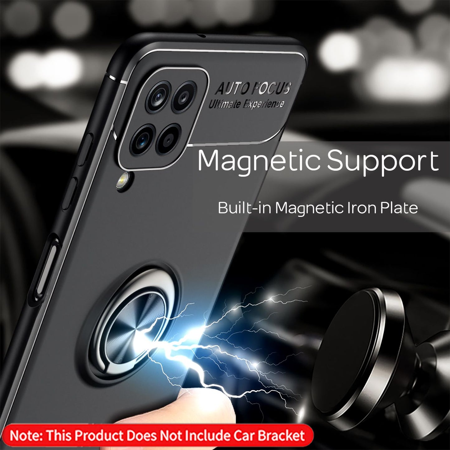 NALIA Ring Phone Case for Samsung Galaxy A12, Protective Case Bag Bumper