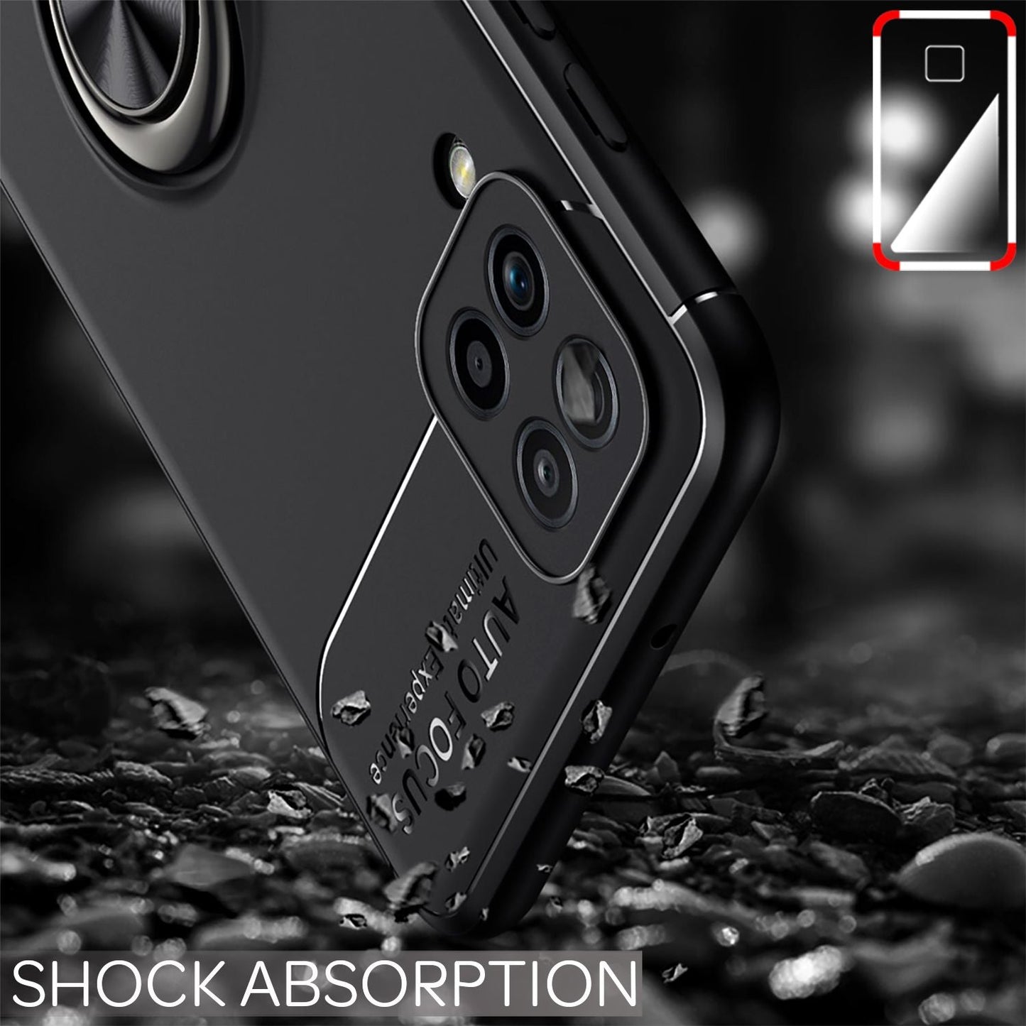 NALIA Ring Phone Case for Samsung Galaxy A12, Protective Case Bag Bumper